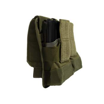 Army OD Green MOLLE Universal Double Rifle Mag Pouch