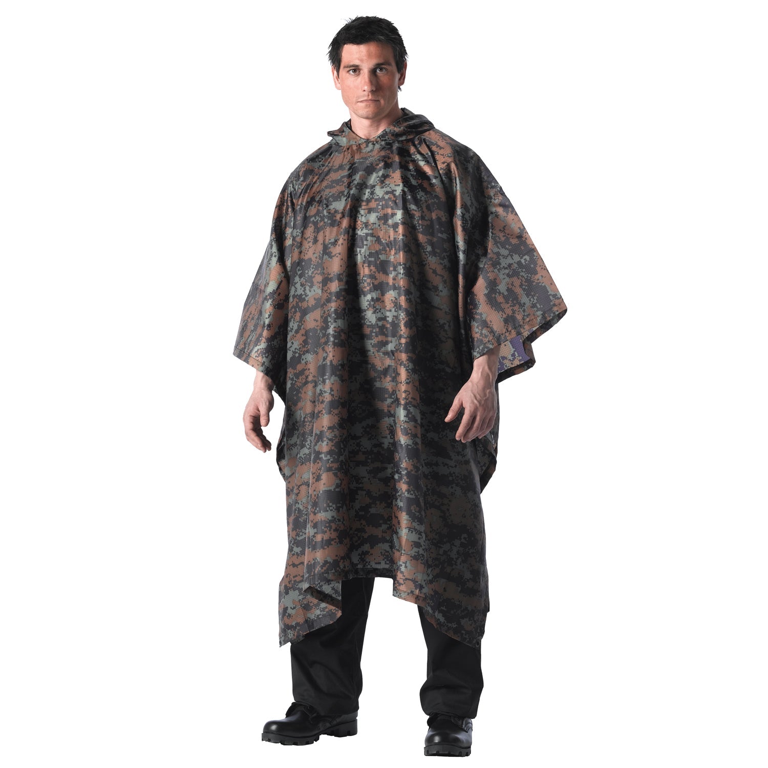 Rothco GI Type Military Rip Stop Ponchos Woodland Digital Camo (4358)