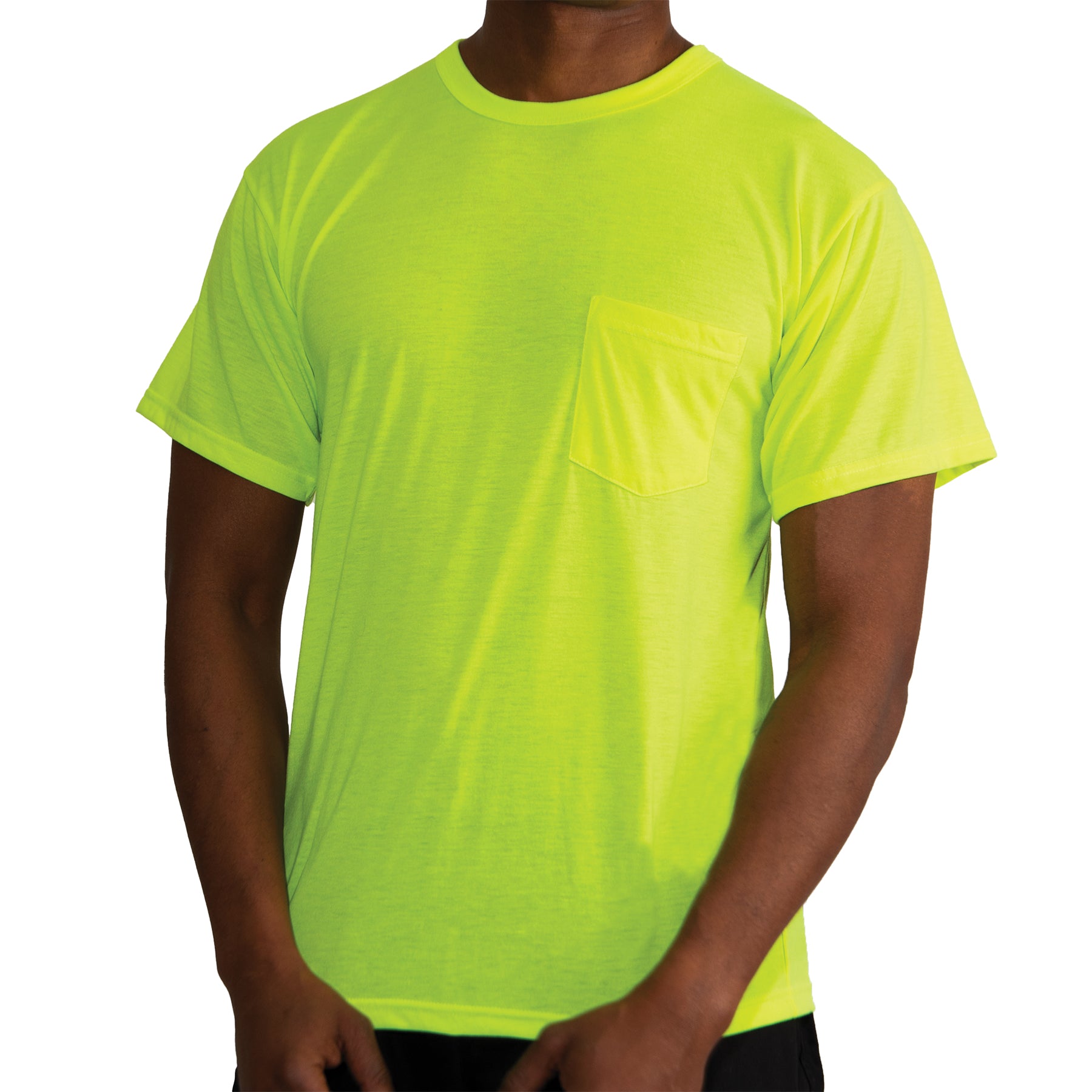 [AR 670-1] Poly Moisture Wicking Pocket T-Shirts Safety Green