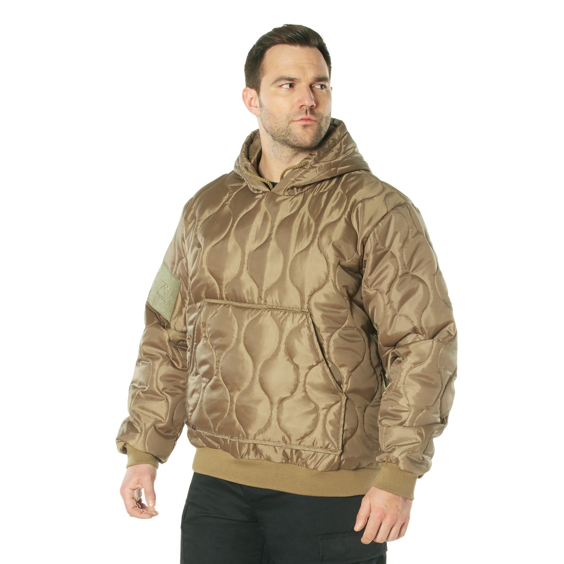 Poly Quilted Woobie Hooded Sweatshirts Coyote Brown