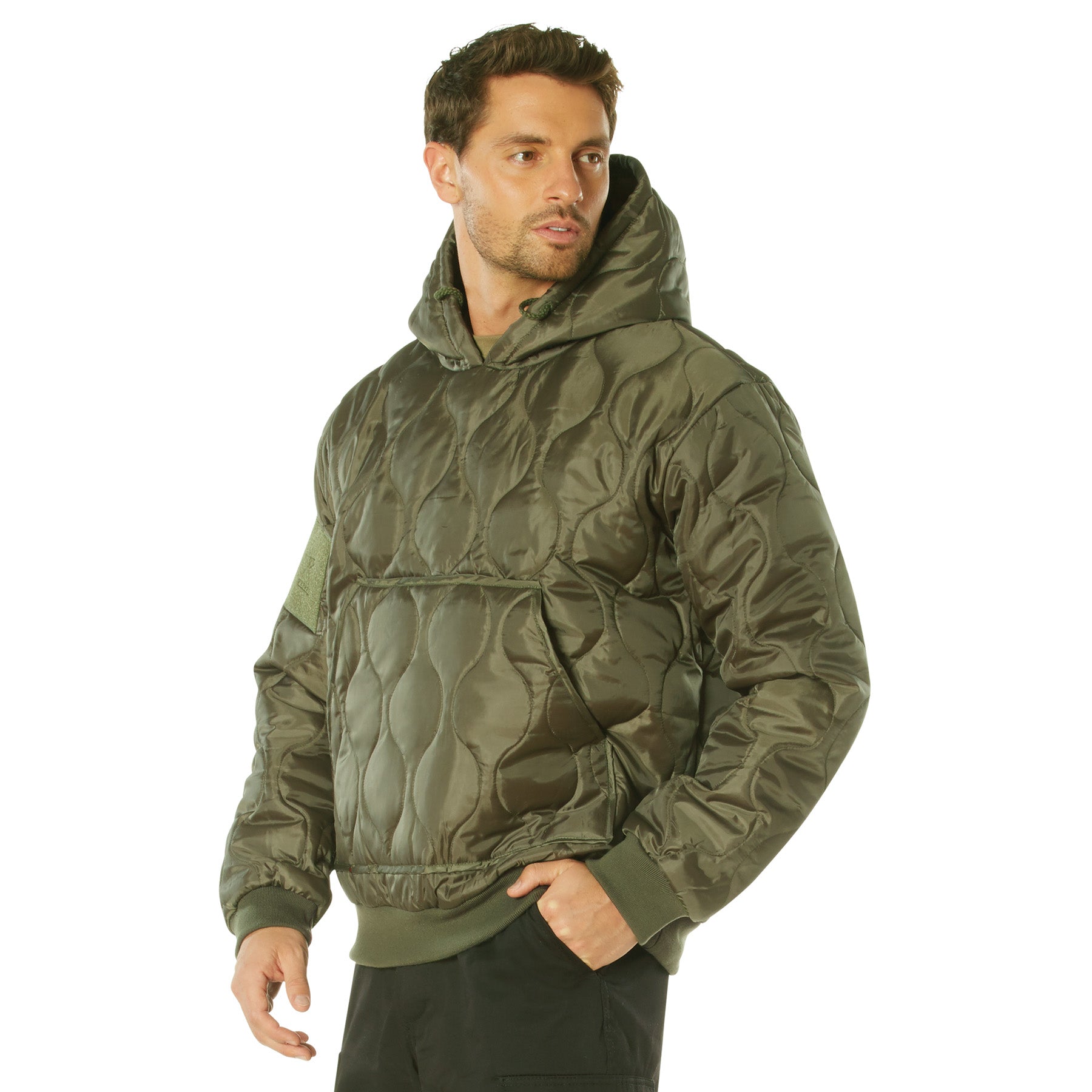 Poly Quilted Woobie Hooded Sweatshirts Olive Drab