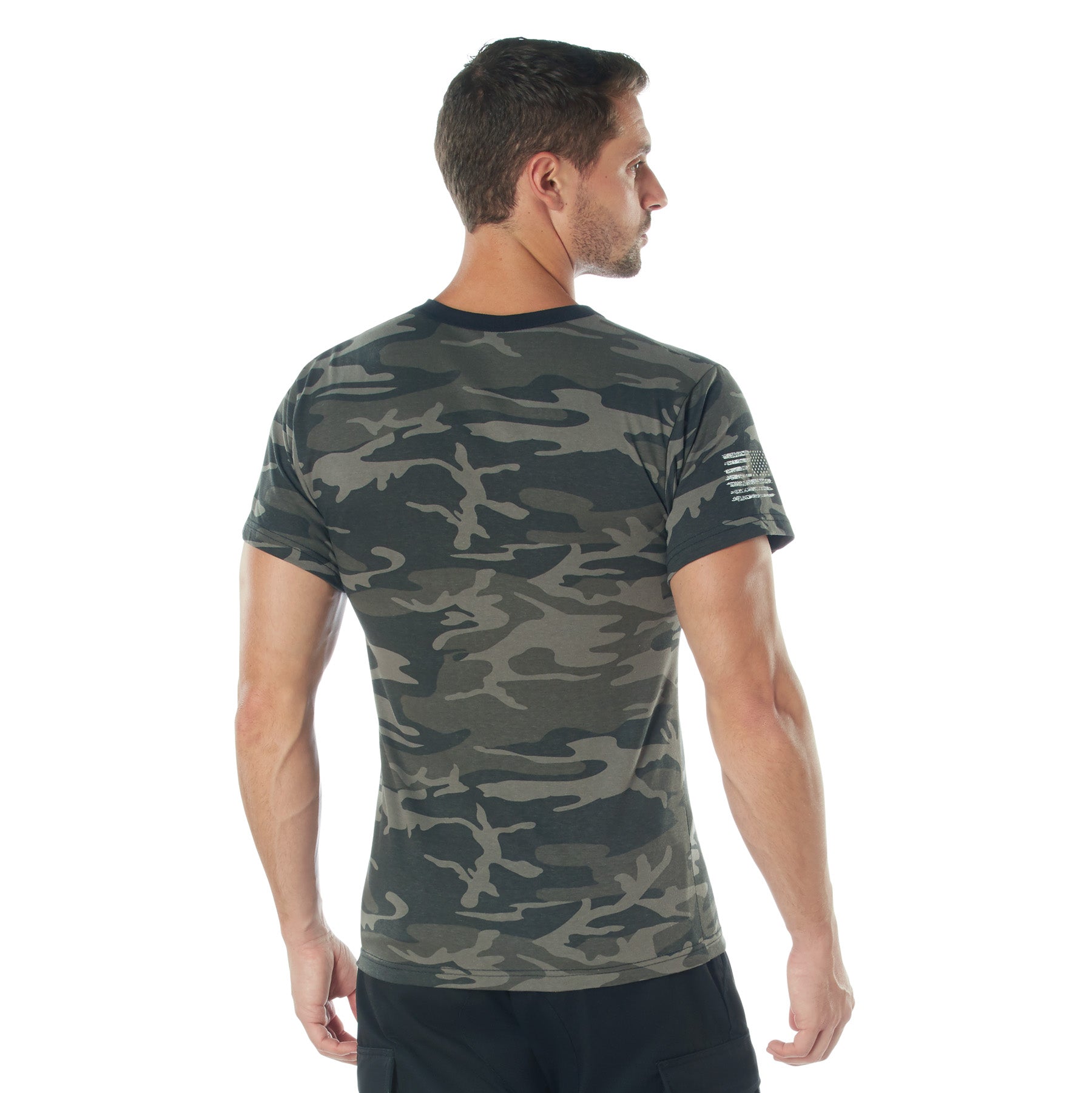 Camo Poly/Cotton US Flag Athletic Fit T-Shirts