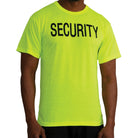 [Public Safety] Poly Moisture Wicking 2-Sided Security T-Shirts Security Black - Safety Green