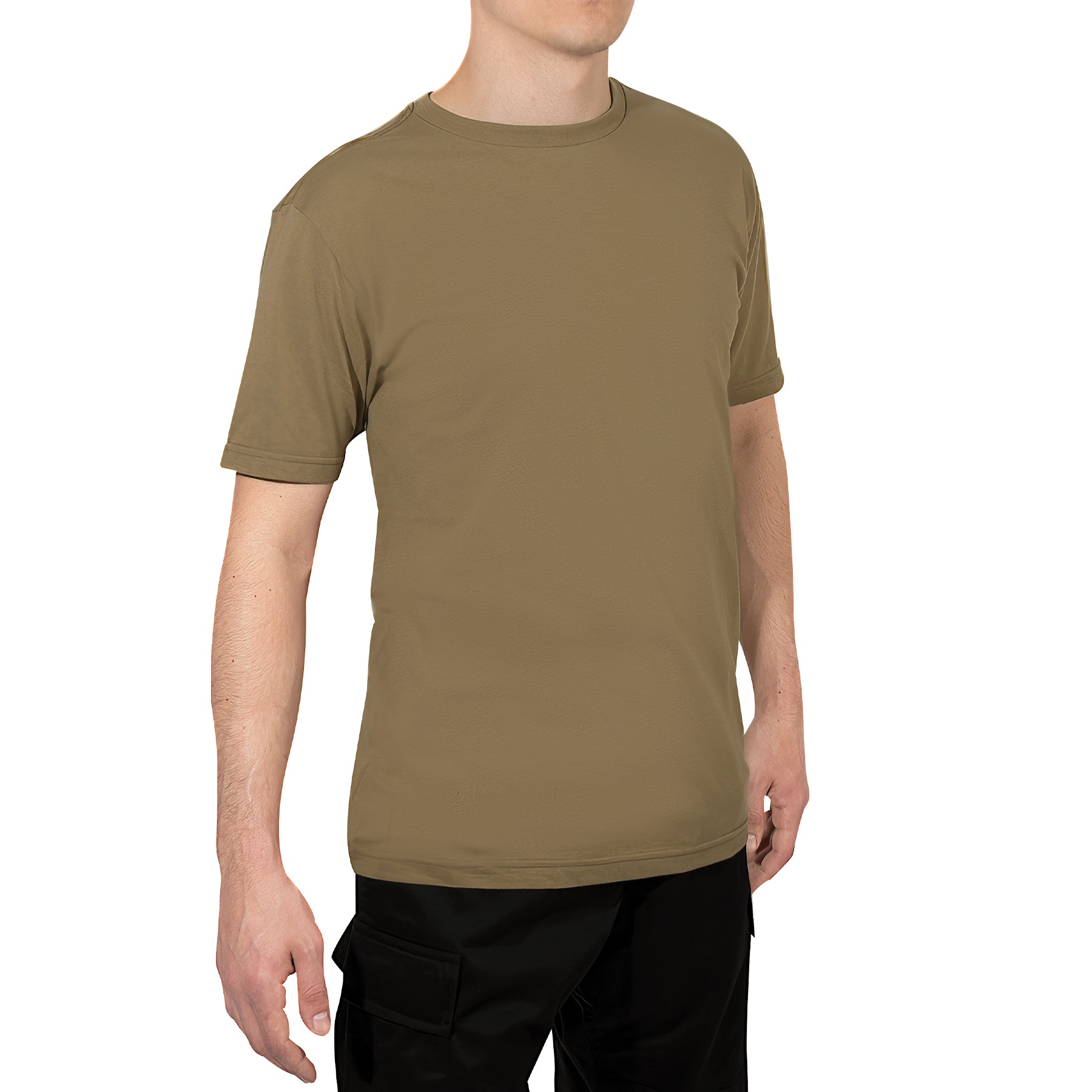 [AR 670-1] Poly/Cotton Athletic Fit T-Shirts Brown