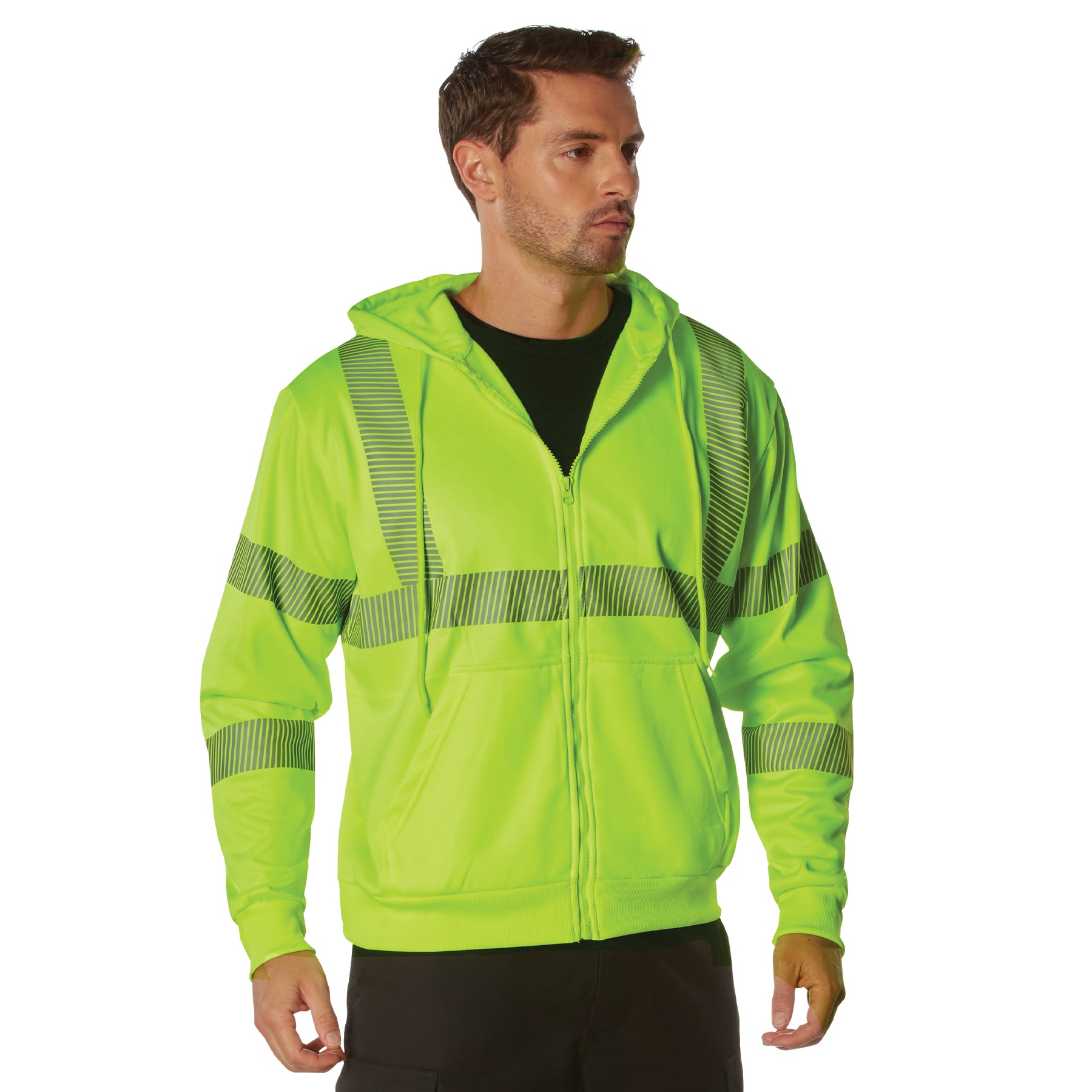 [Public Safety] Poly Security HI-Visibility Performance Zipper Sweatshirts