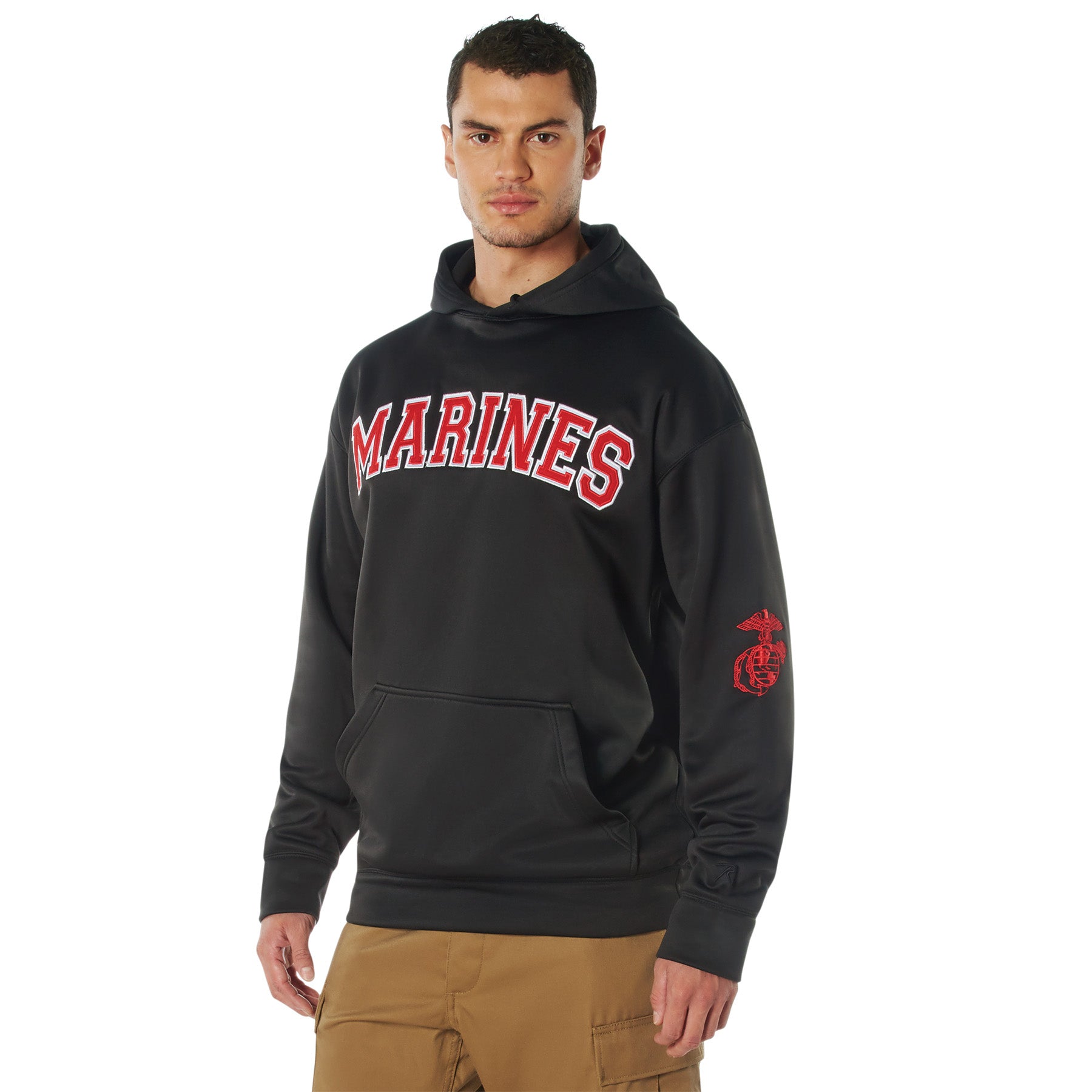 Poly Military Marines Embroidered Hooded Sweatshirts