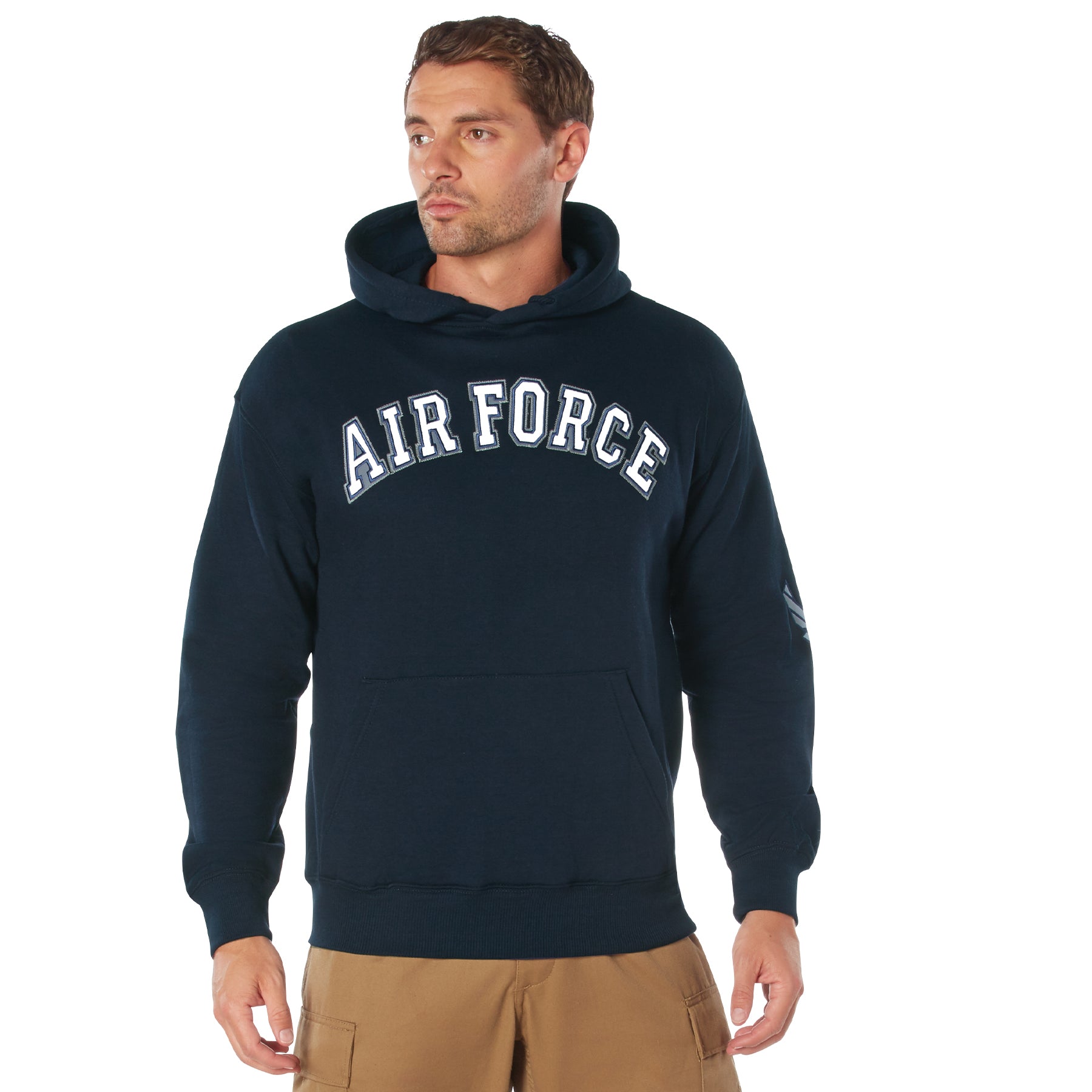 Poly/Cotton Military Air Force Embroidered Hooded Sweatshirts