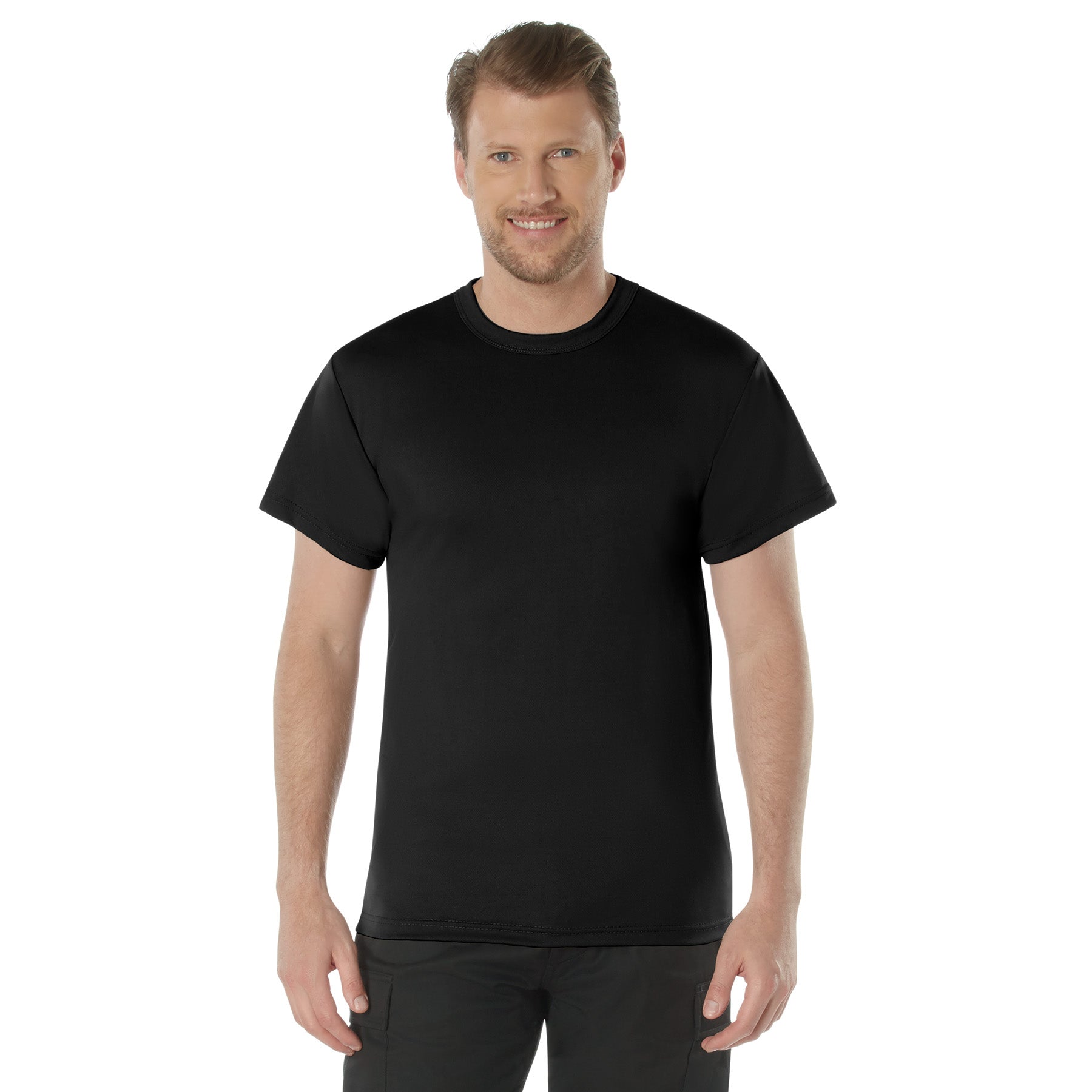 [AR 670-1] Poly Quick Dry Moisture Wicking T-Shirts Black