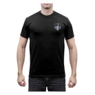[Public Safety] Poly/Cotton Shield & Thin Blue Line Athletic Fit T-Shirts Police Blue Line - Black
