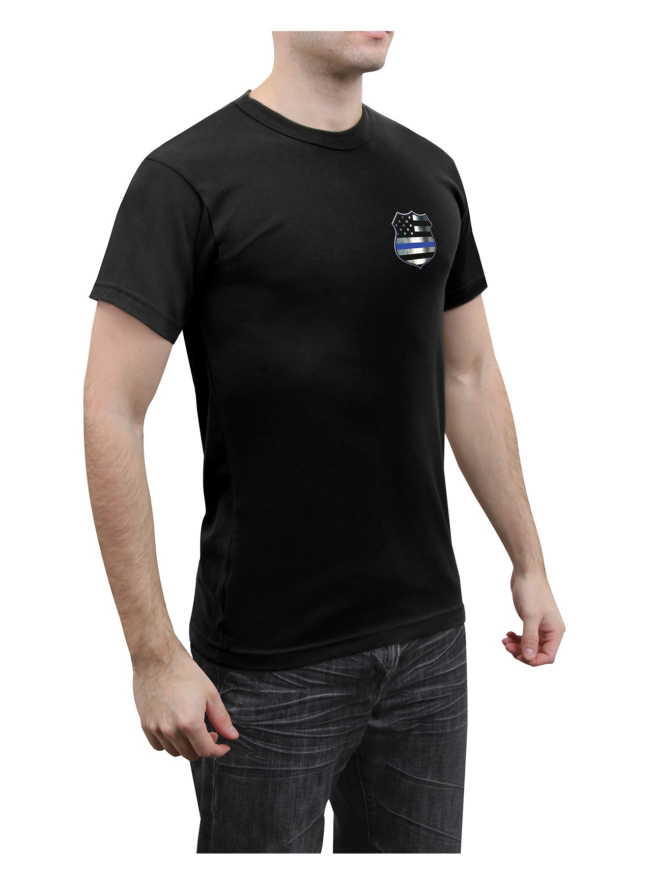 [Public Safety] Poly/Cotton Shield & Thin Blue Line Athletic Fit T-Shirts