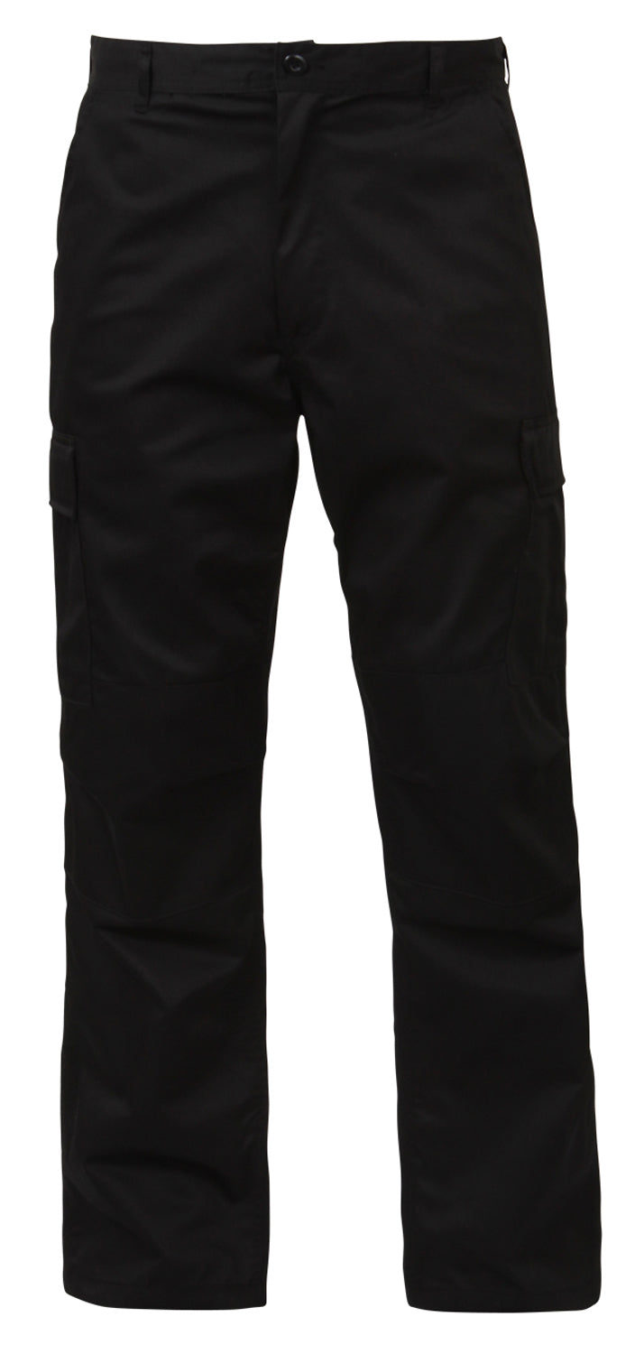 [Relaxed Fit Zipper Fly] Poly/Cotton Tactical BDU Pants Black