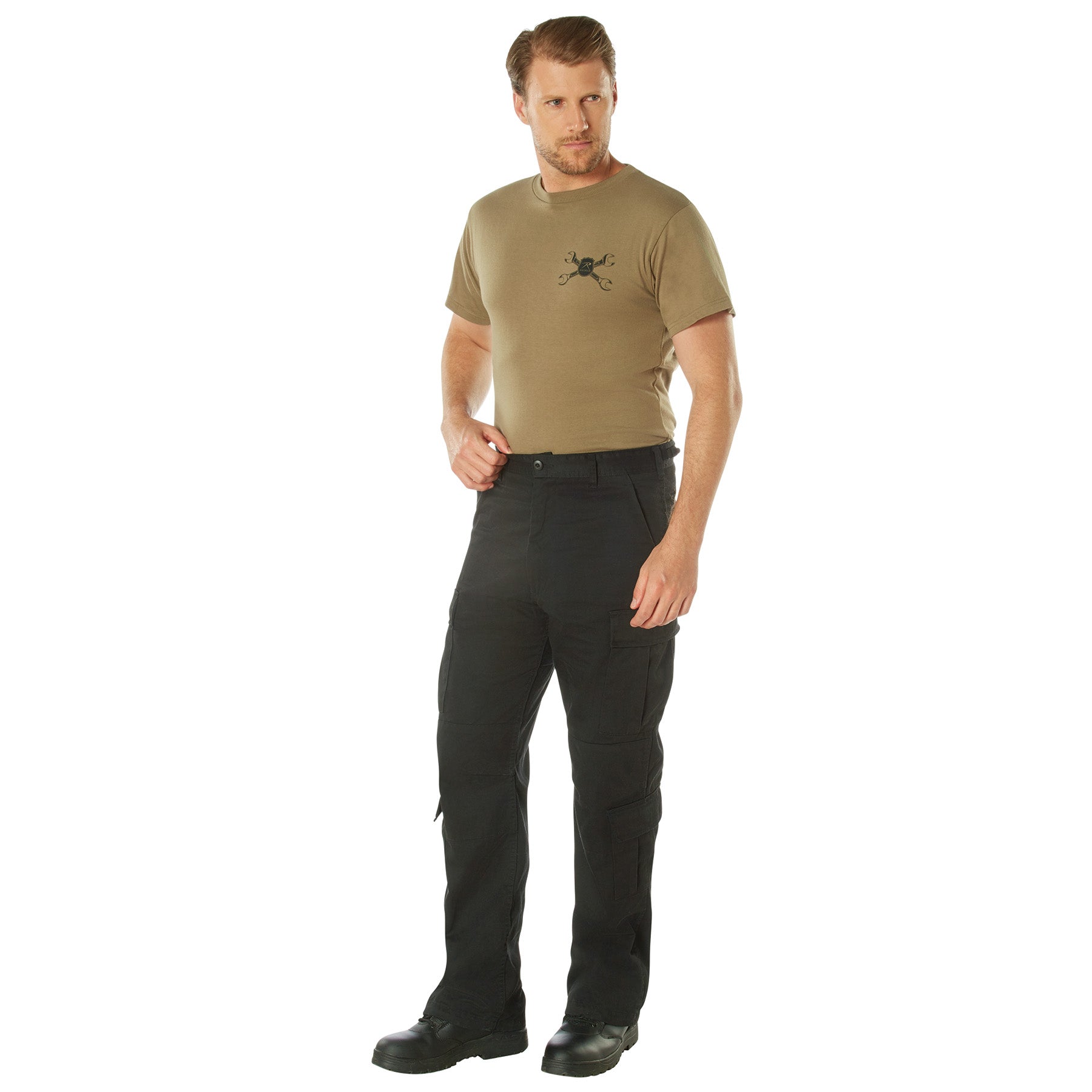 [Vintage Paratrooper] Poly/Cotton Cargo Fatigue BDU Pants Black