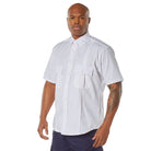 [Public Safety] Poly/Combed Cotton Poplin Weave Police & Security Short-Sleeve Uniform Shirts White