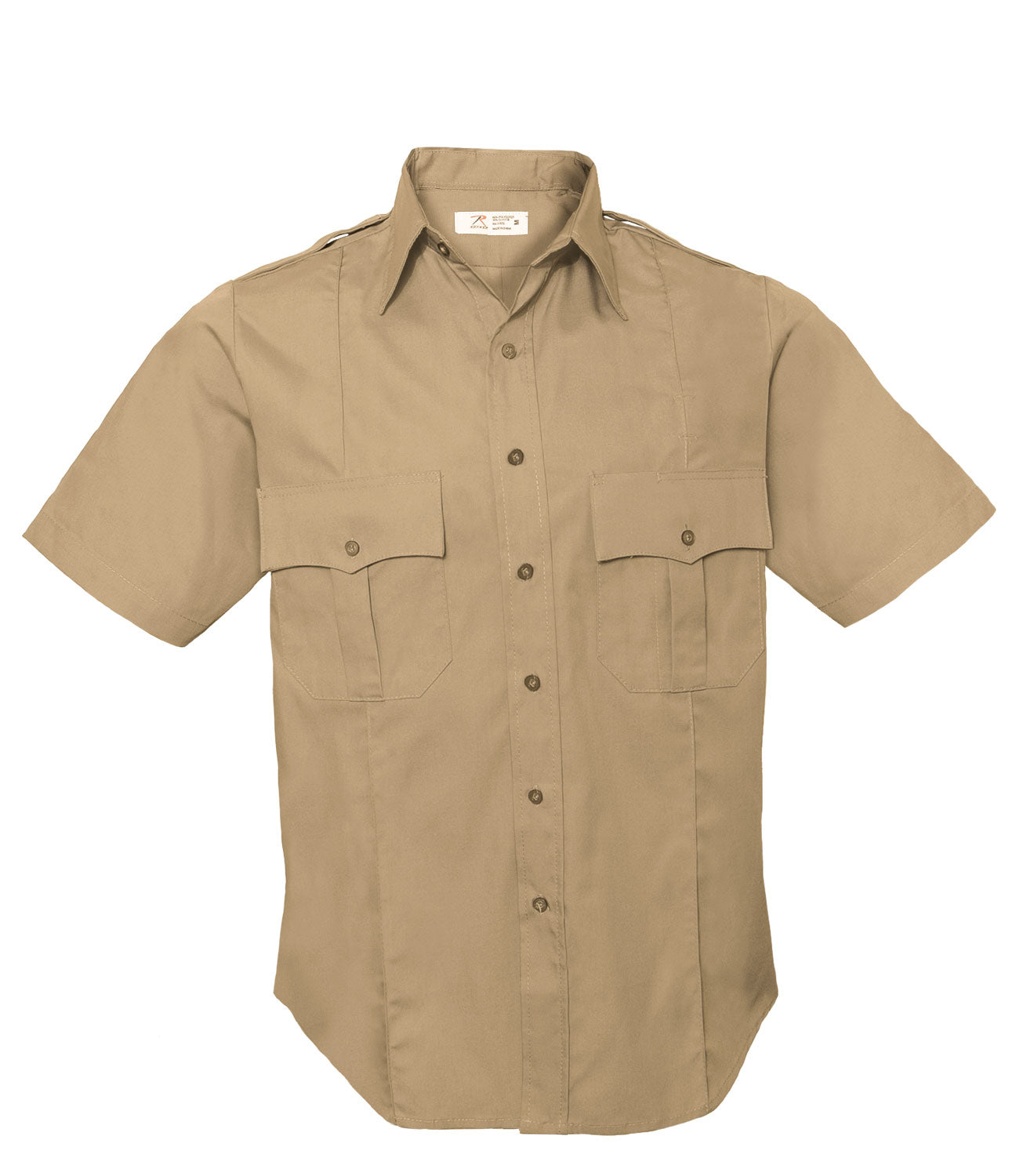 [Public Safety] Poly/Combed Cotton Poplin Weave Police & Security Short-Sleeve Uniform Shirts Khaki