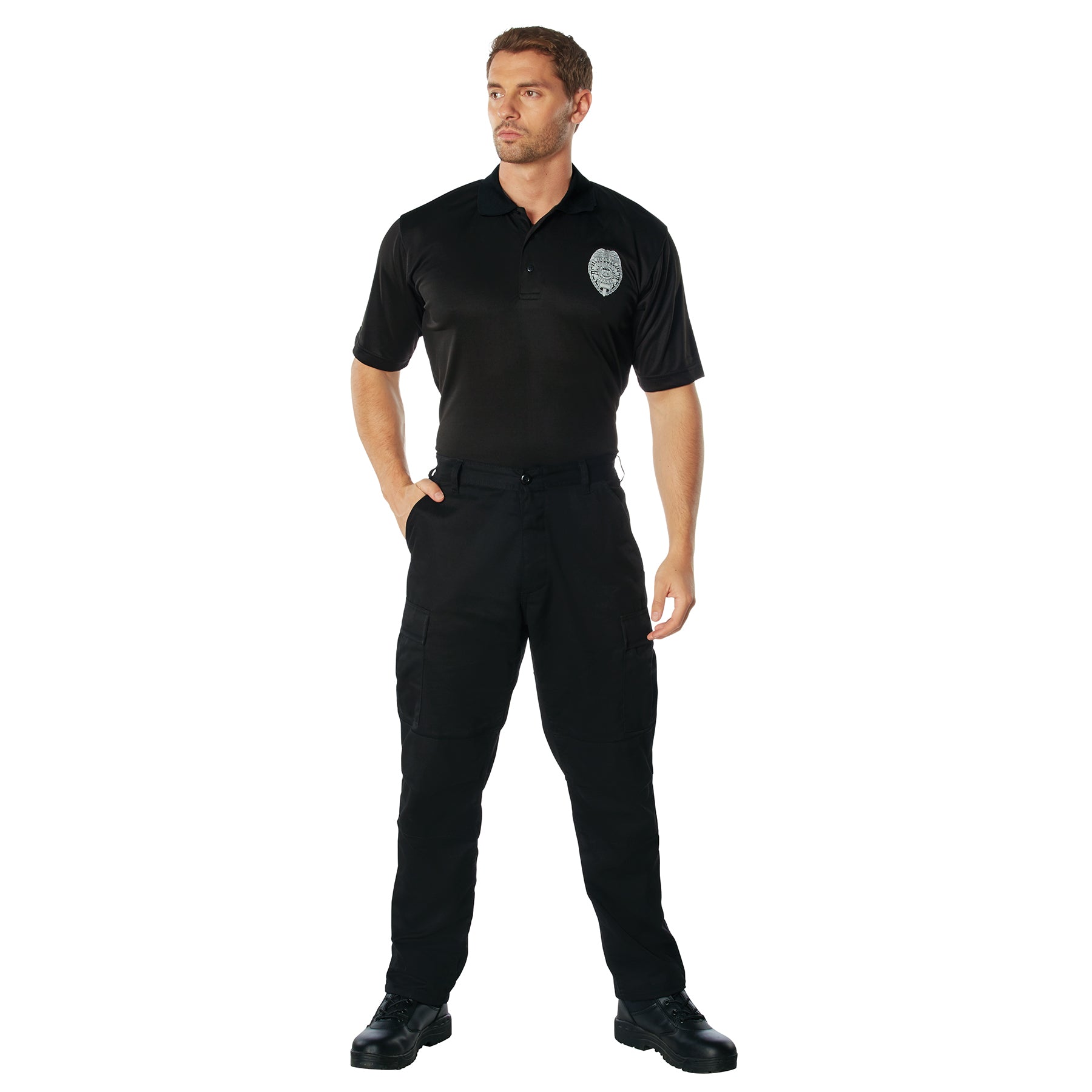 [Public Safety] Poly Moisture Wicking Security Badge Polo T-Shirts