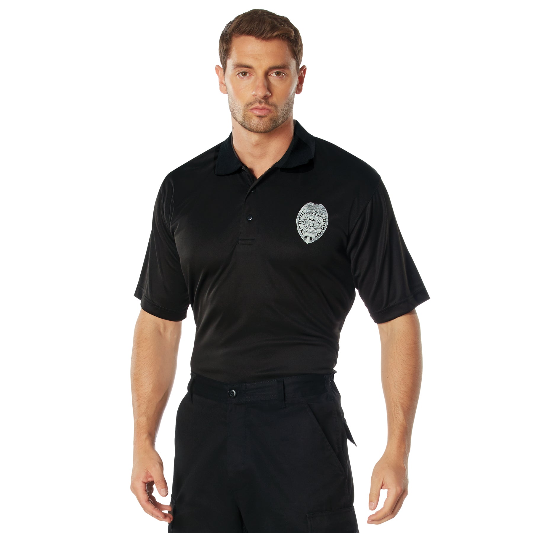 [Public Safety] Poly Moisture Wicking Security Badge Polo T-Shirts