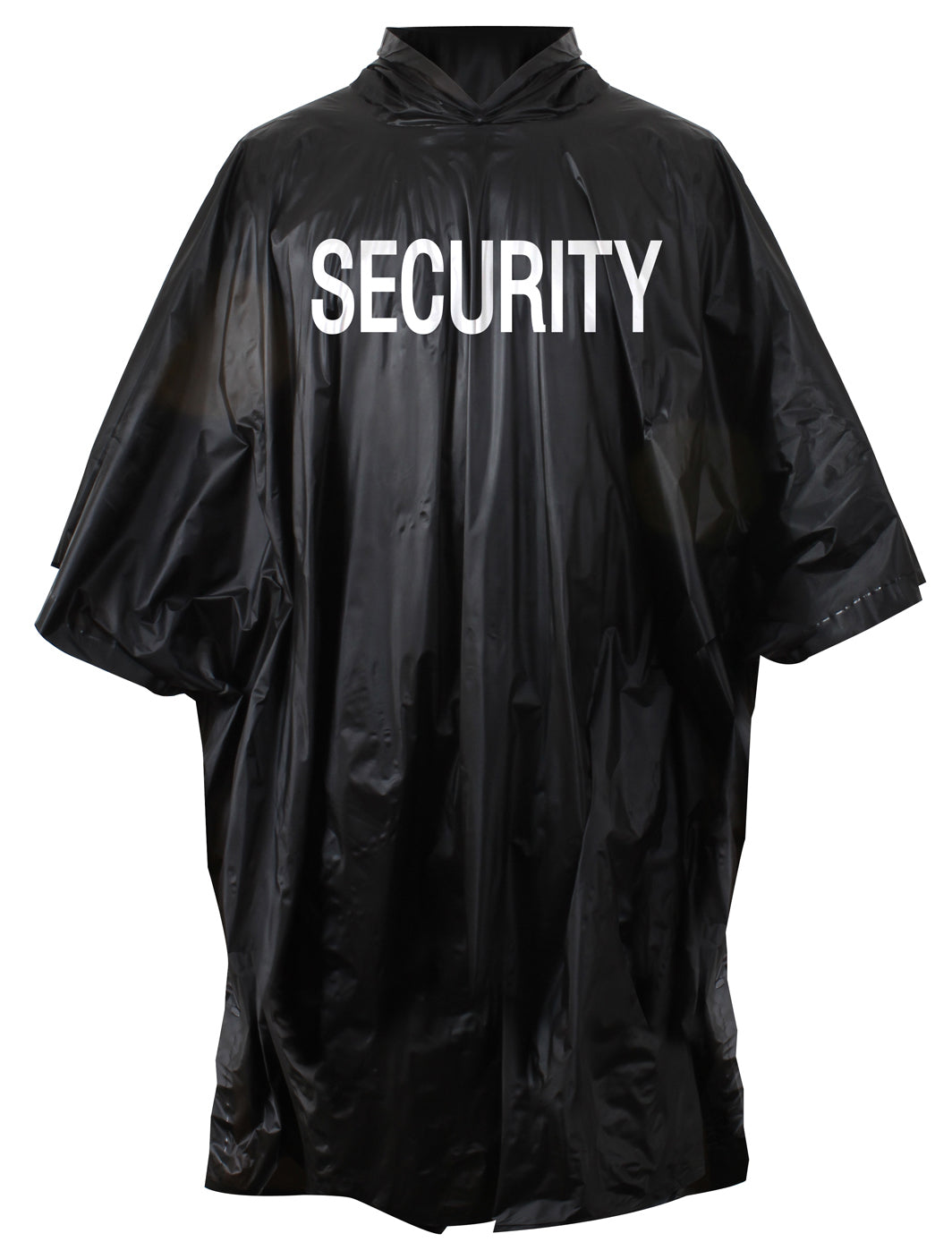 [Public Safety] Vinyl Security Rain Ponchos Security White - Black