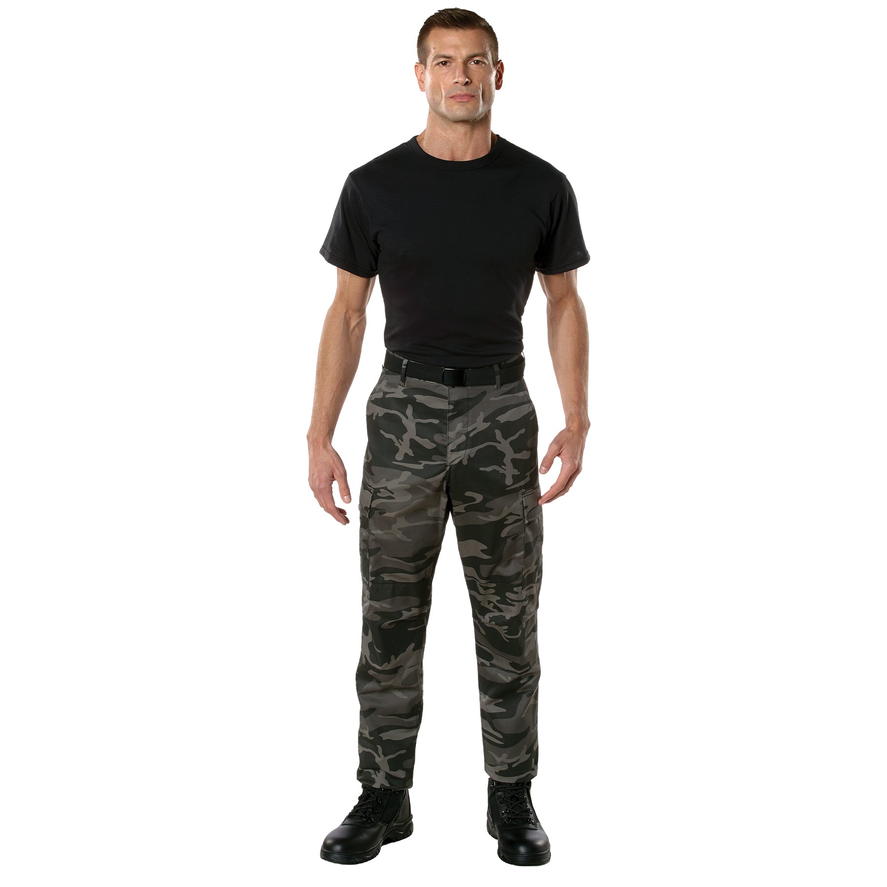 Camo Poly/Cotton Tactical BDU Pants Black Camo