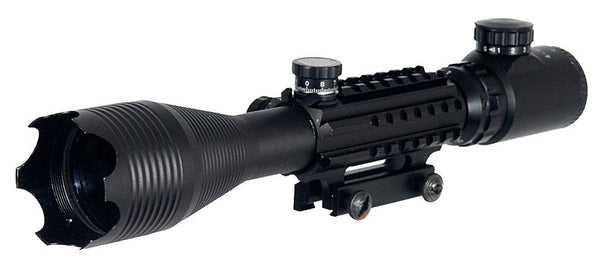 4-16x50mm Tri-Rail Illuminated Rifle Scope with Integrated Scope Mount (DEFENDERS) Iceberg Army Navy