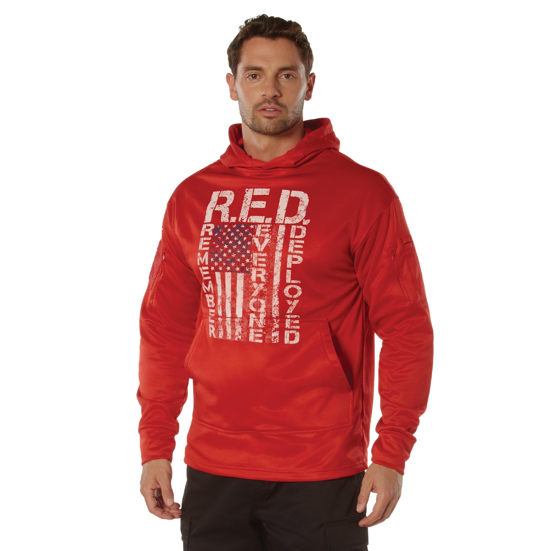 Poly US Flag / RED Concealed Carry Hooded Sweatshirts Red