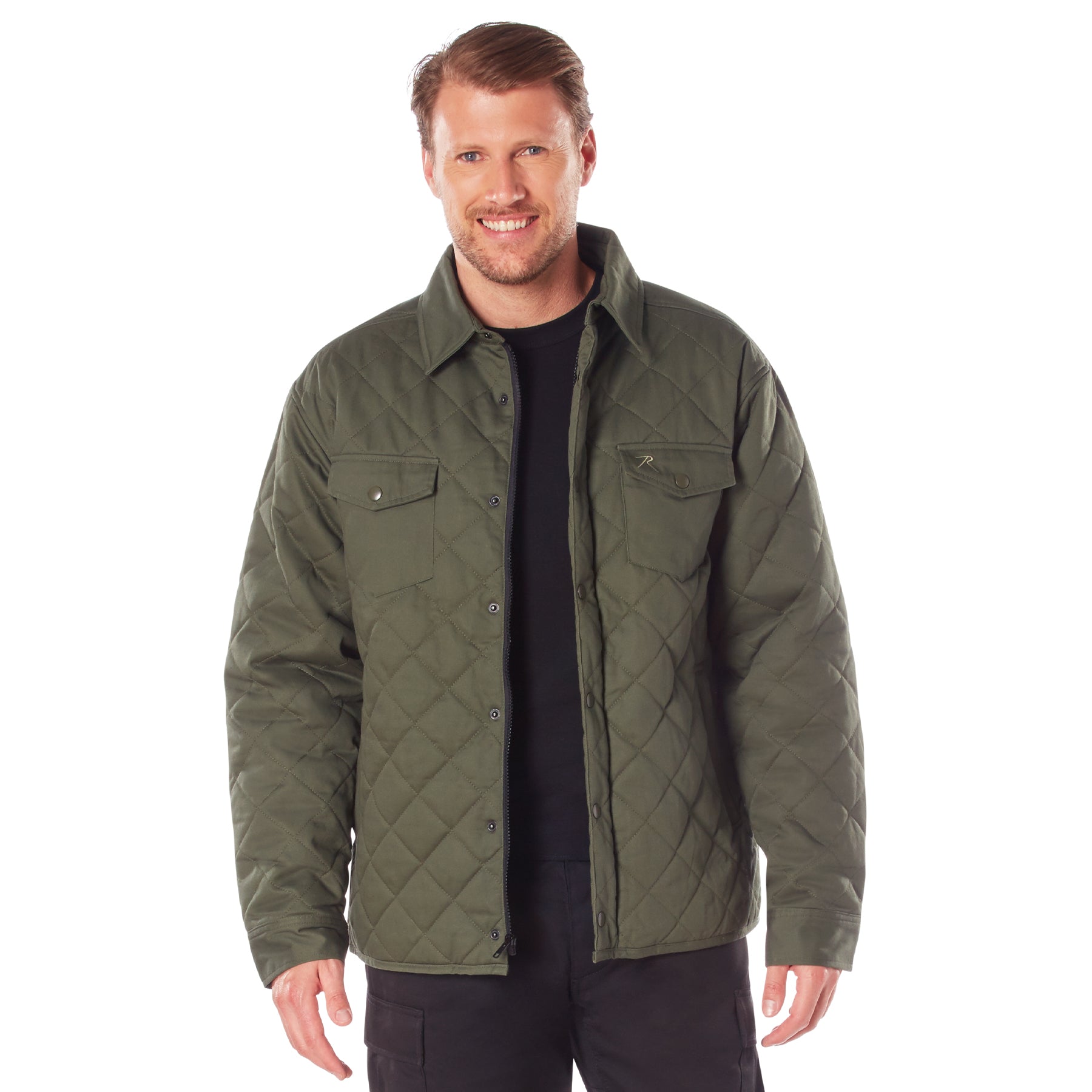 Cotton Diamond Quilted Jackets Olive Drab