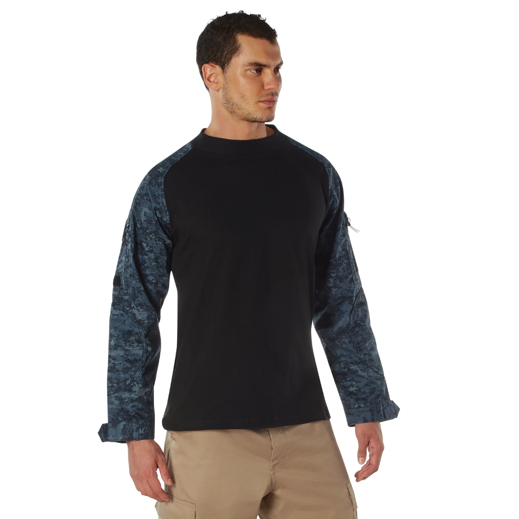 Digital Camo Poly/Cotton Tactical Combat Shirts Midnight Blue Digital Camo