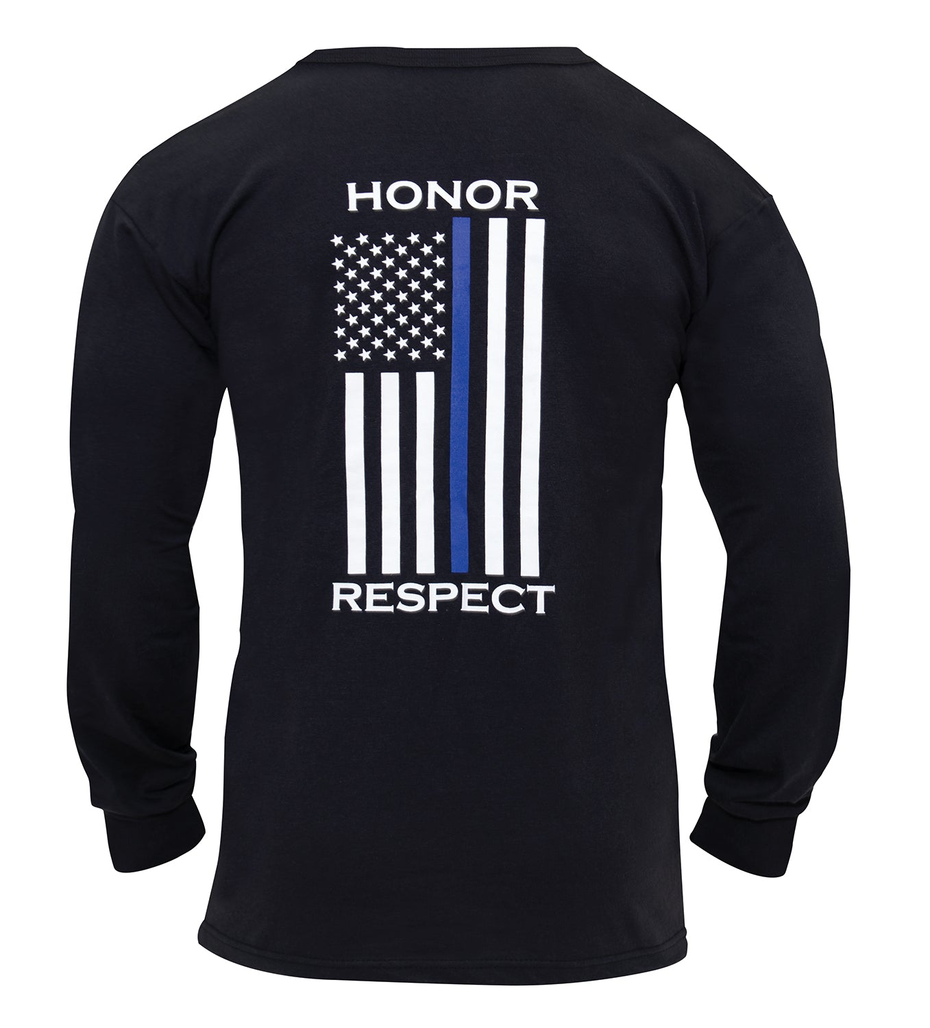 [Public Safety] Poly/Cotton Honor Respect Thin Blue Line Long Sleeve Shirts