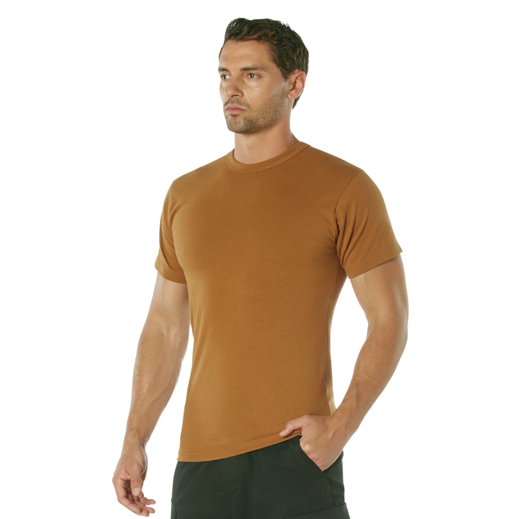 [AR 670-1] Poly/Cotton Heavyweight T-Shirts Work Brown