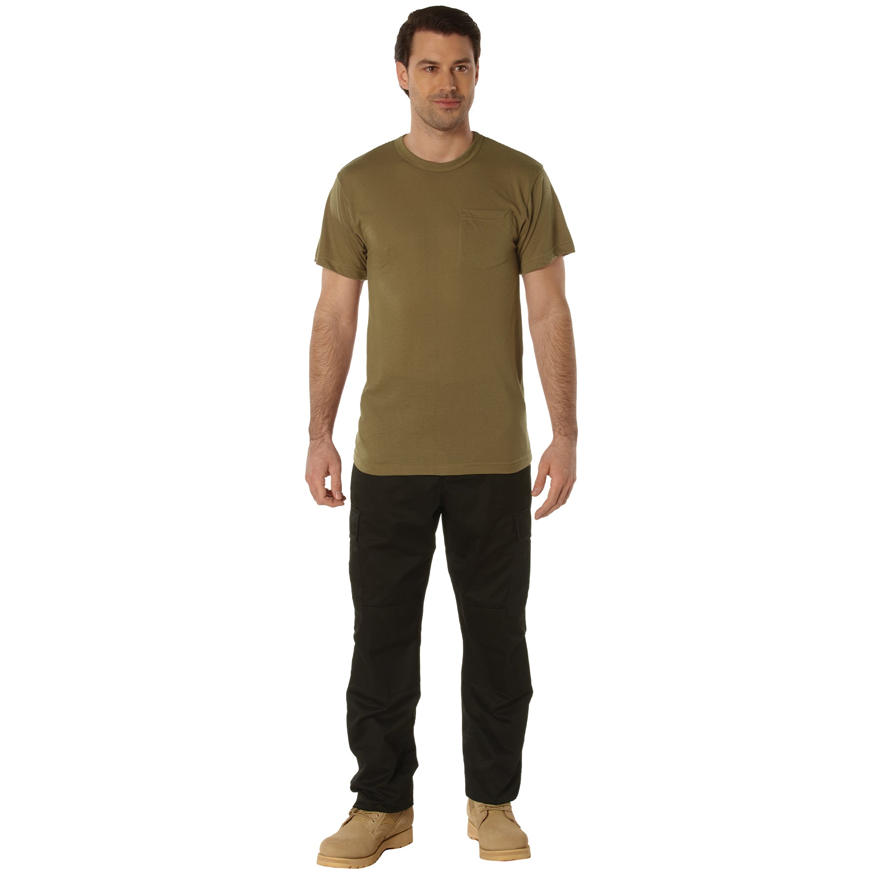 [AR 670-1] Poly Moisture Wicking Pocket T-Shirts Brown