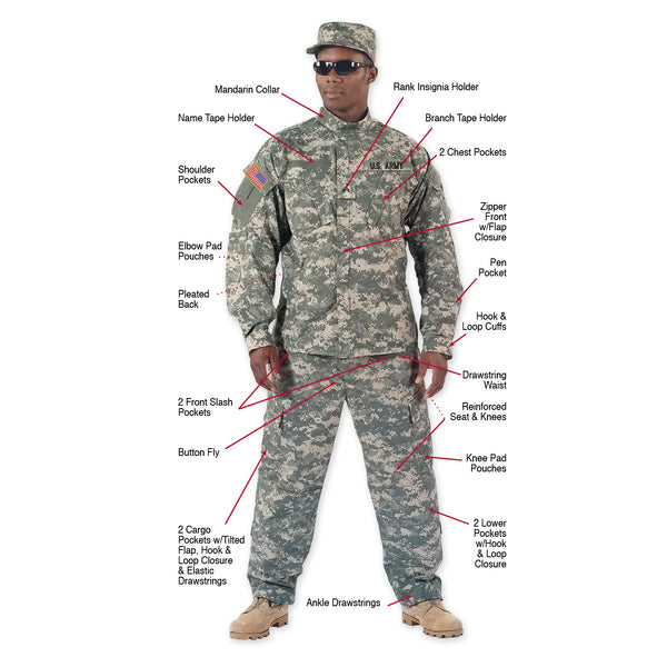 [Military] Digital Camo Poly/Cotton Rip-Stop Combat Uniform Shirts ...