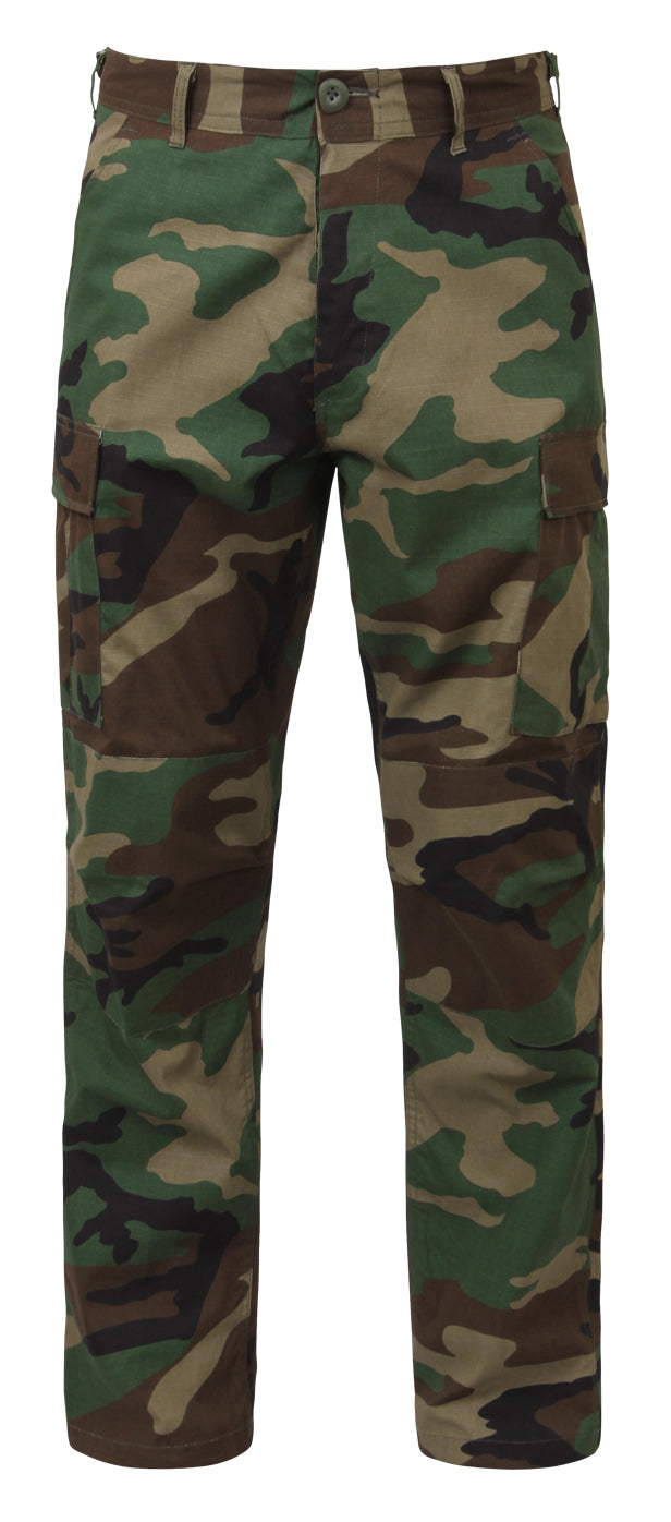 Camo Cotton Rip-Stop Tactical BDU Pants Woodland Camo