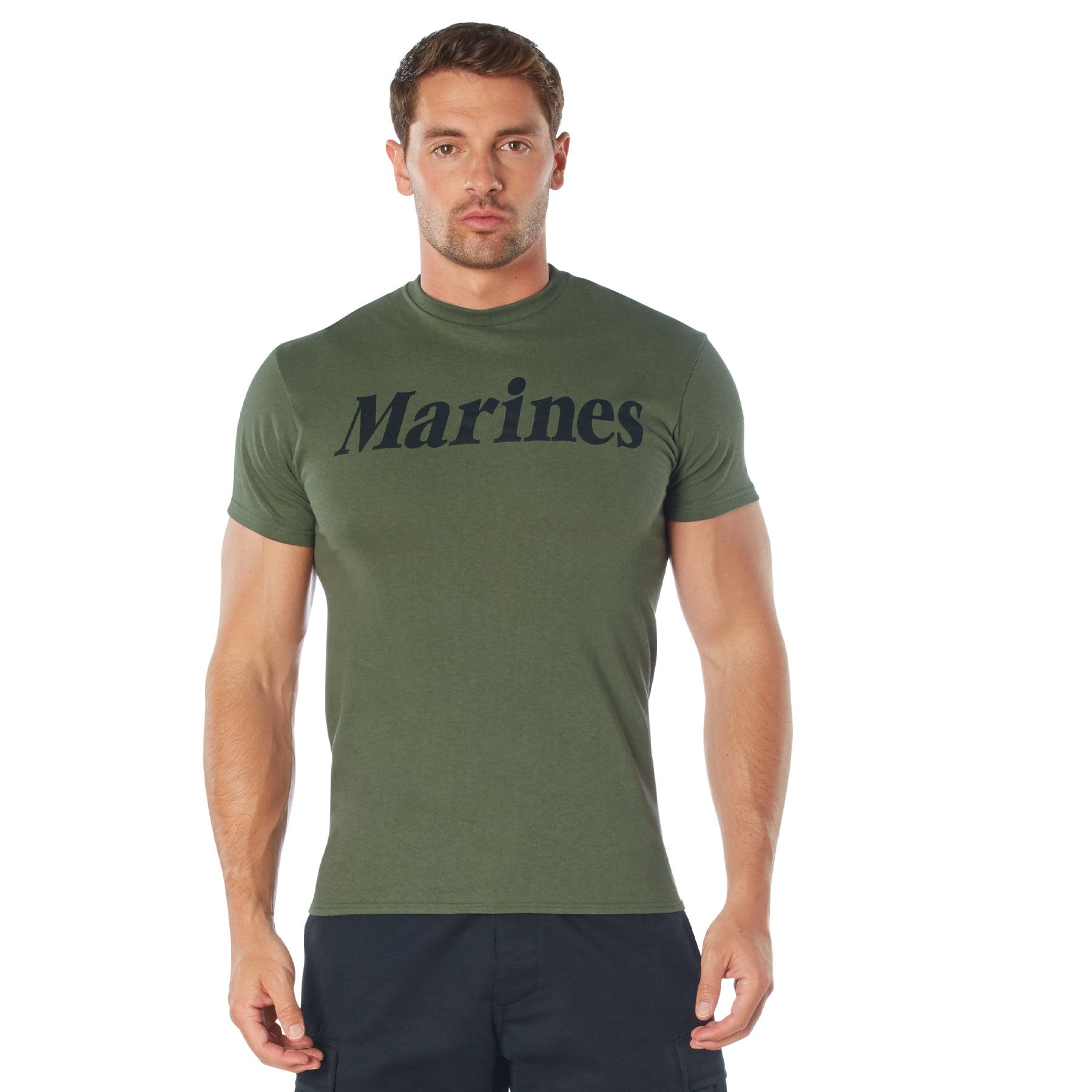[Military] Poly/Cotton Marines Physical Training T-Shirts Olive Drab