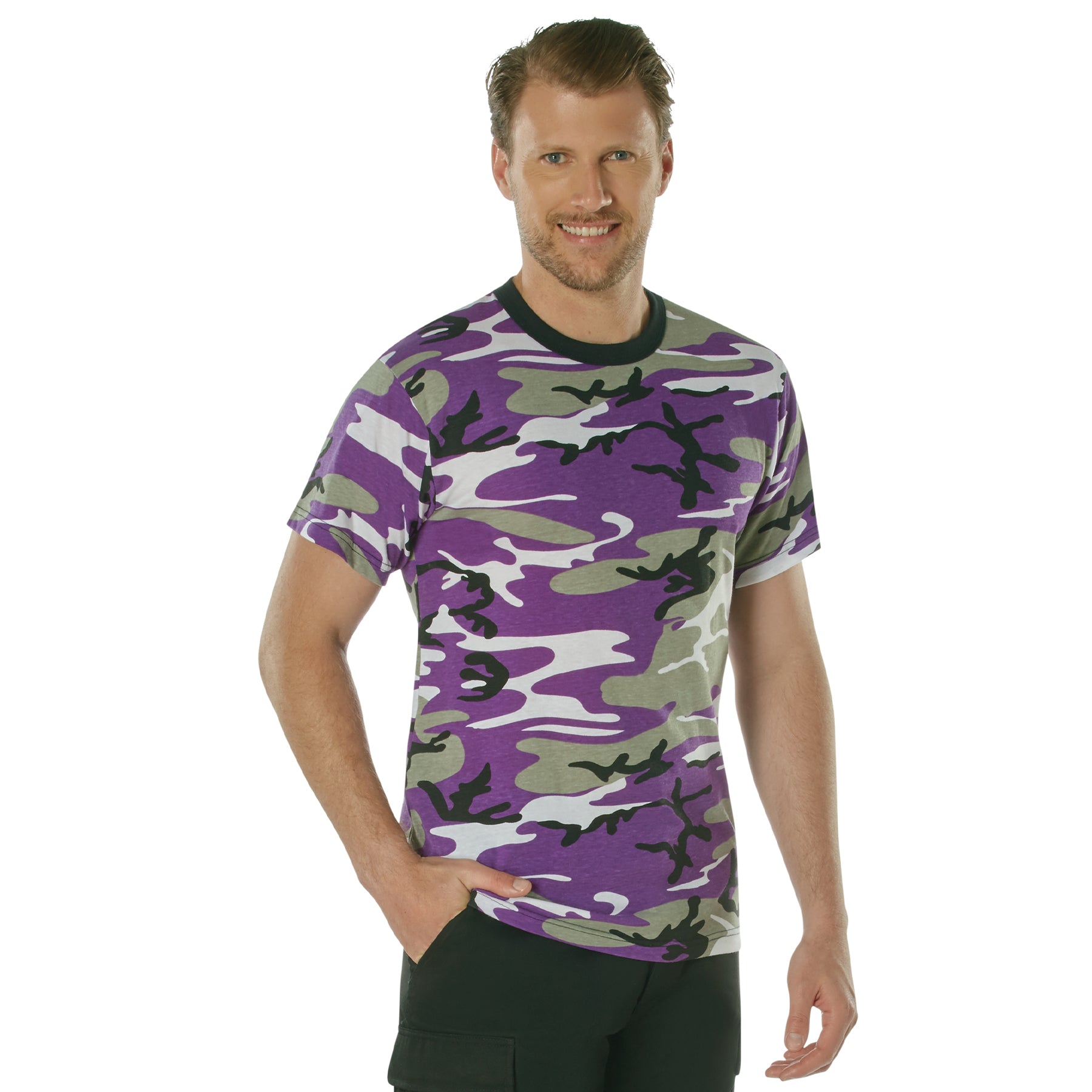 Camo Poly/Cotton T-Shirts Ultra Violet Camo