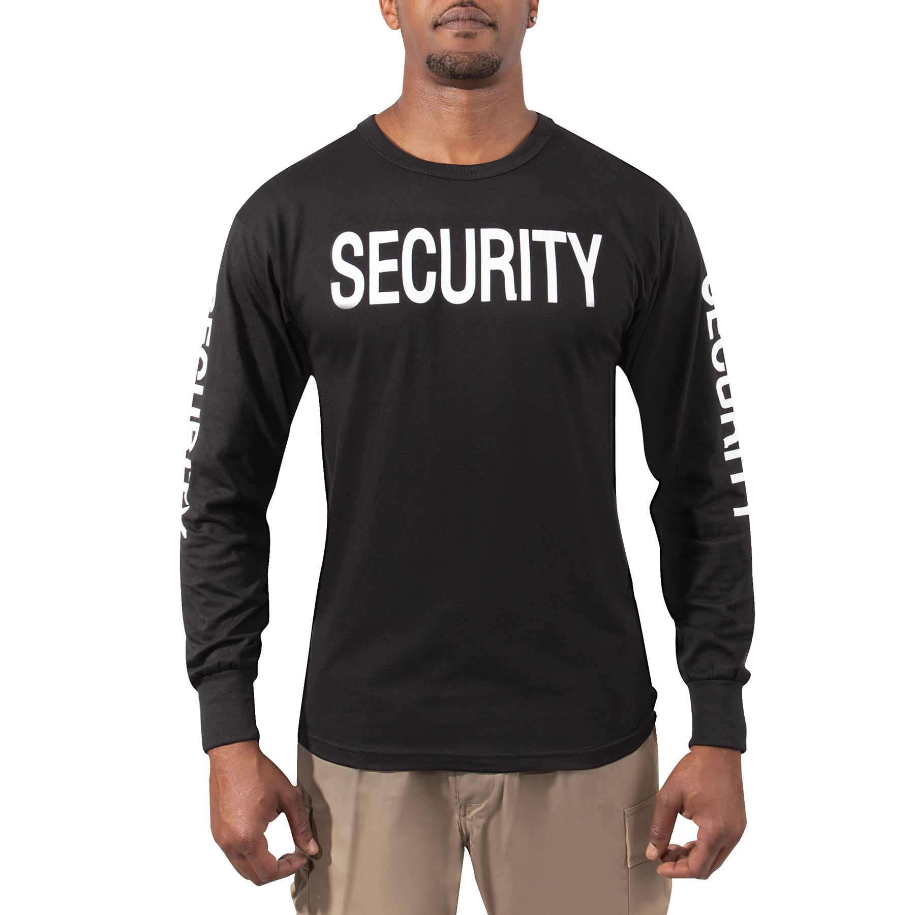 [Public Safety] Poly/Cotton 2-Sided Security & Print On Long Sleeve Shirts Security White - Black