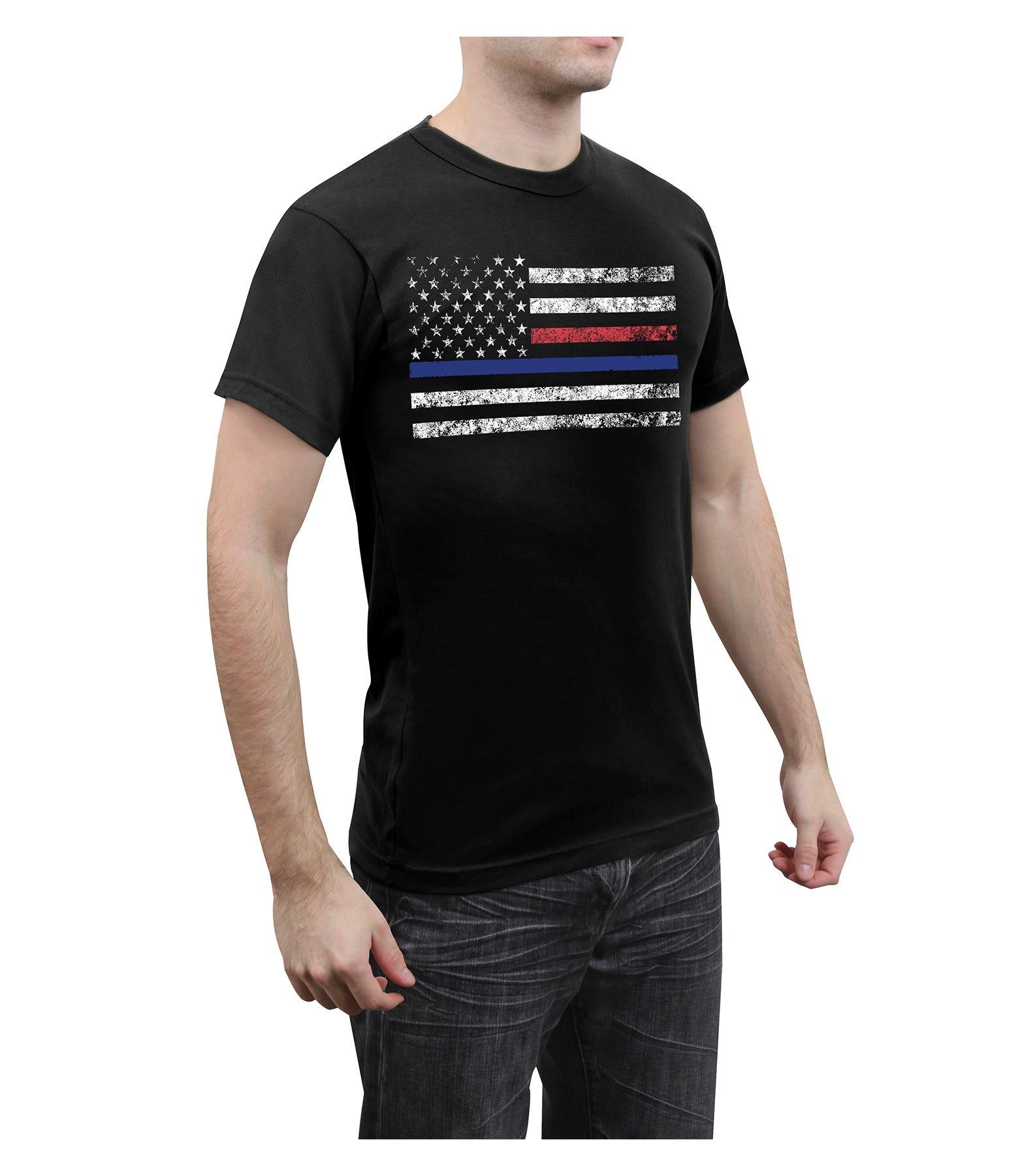 [Public Safety] Poly/Cotton Thin Red & Blue Line T-Shirts