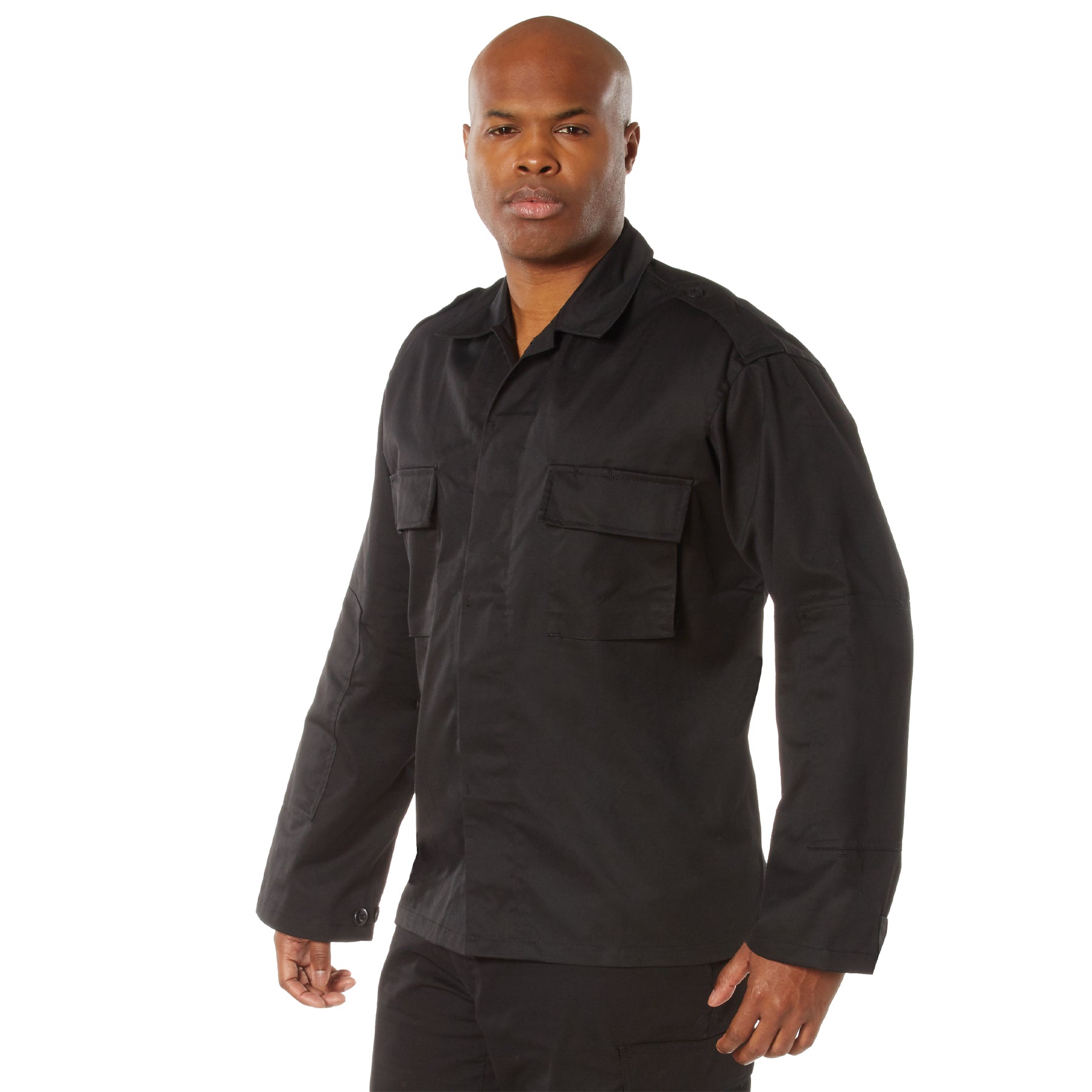 Poly/Cotton 2-Pocket Tactical BDU Shirts Black
