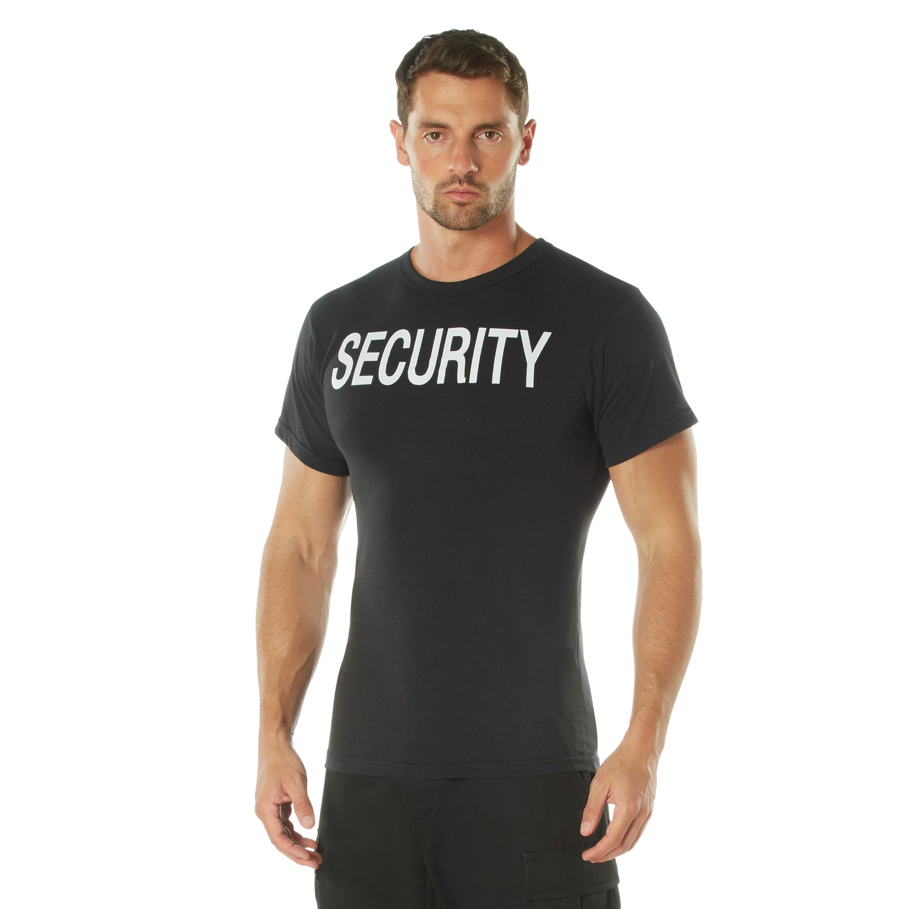 [Public Safety] Poly/Cotton 2-Sided Security T-Shirts Security White - Black
