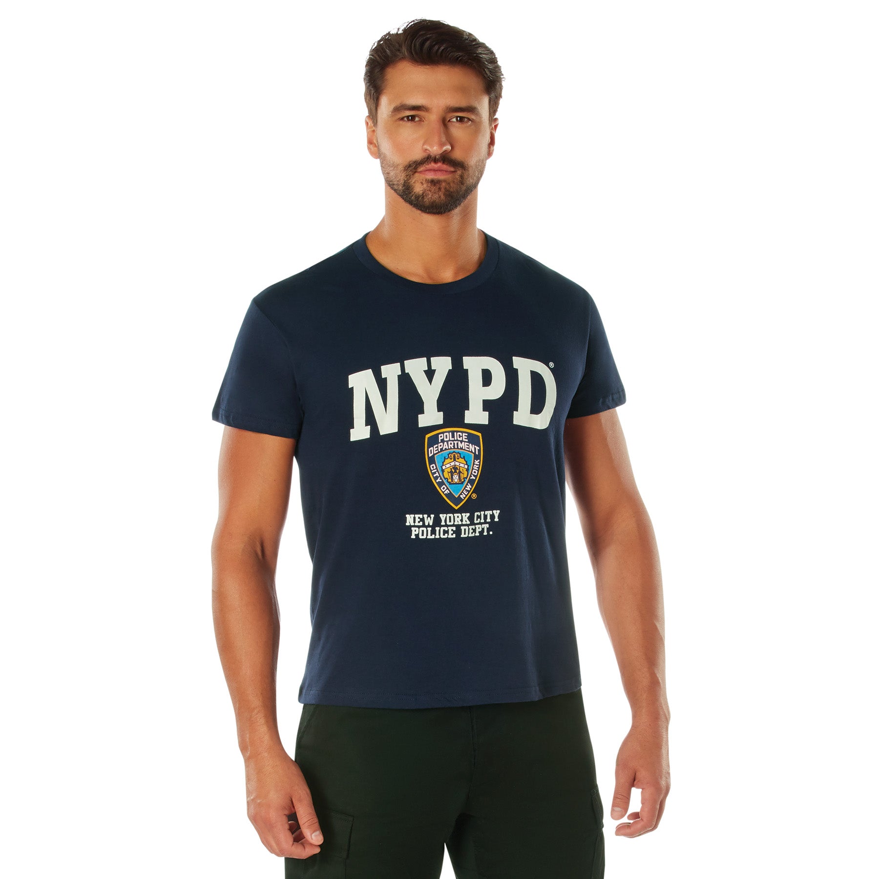 [Public Safety] Cotton Genuine Printed NYPD Emblem T-Shirts Navy Blue