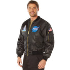 Nylon Nasa MA-1 Flight Jackets with Patches Black