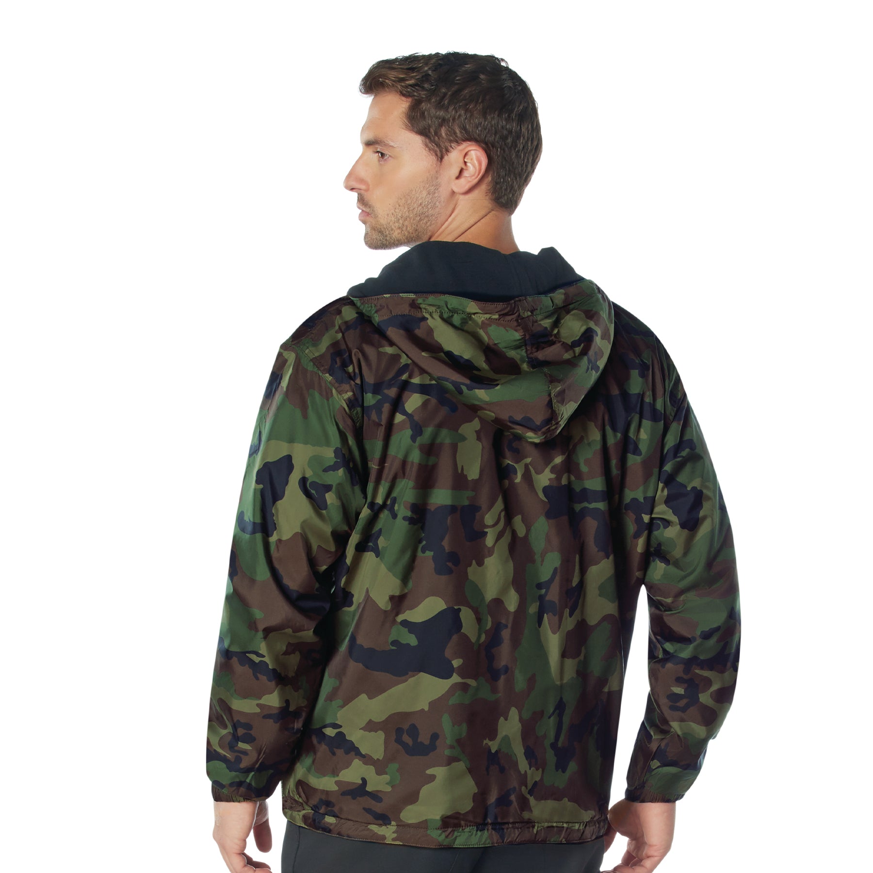 Nylon Camo Reversible Fleece-Lined Hooded Jackets