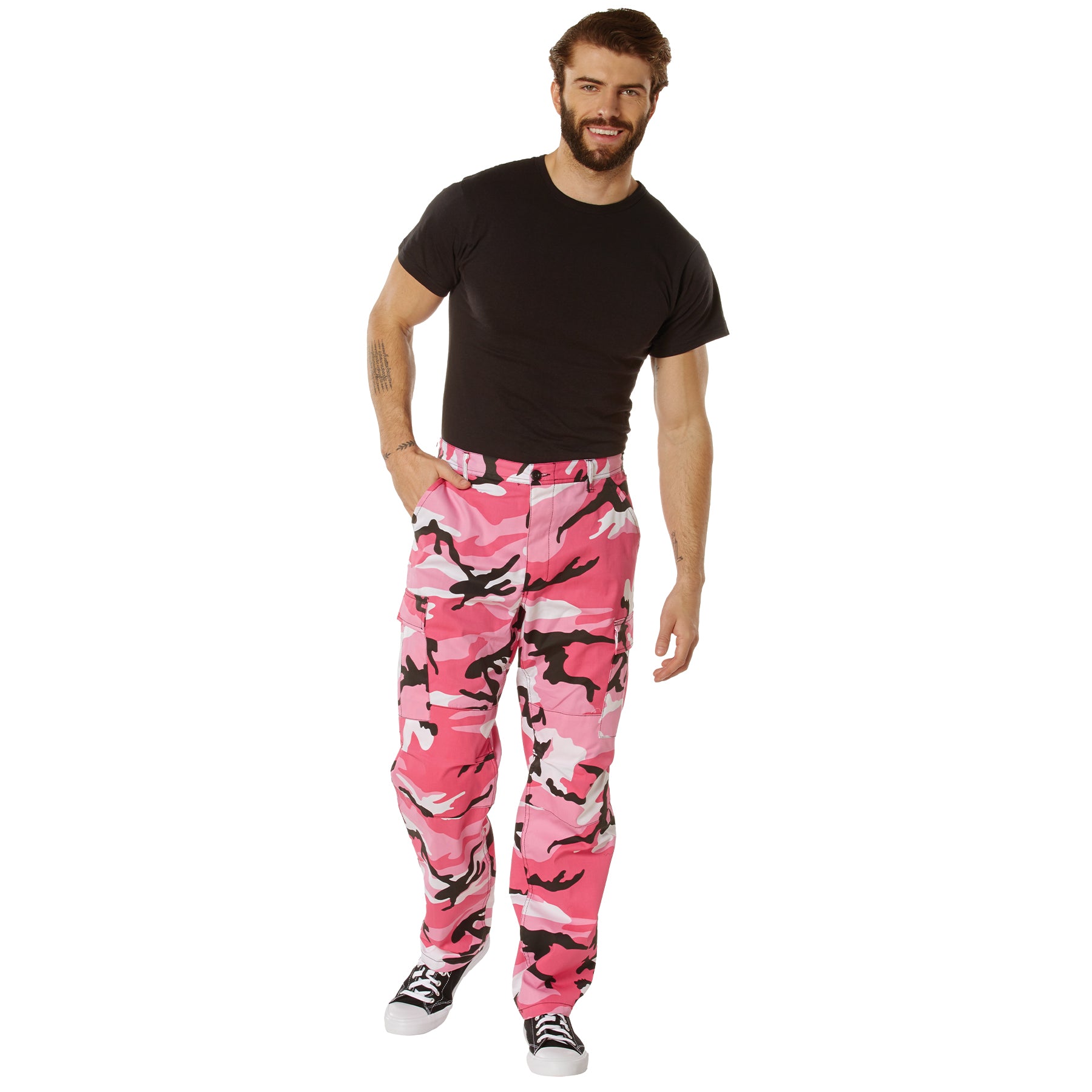 Camo Poly/Cotton Tactical BDU Pants Pink Camo