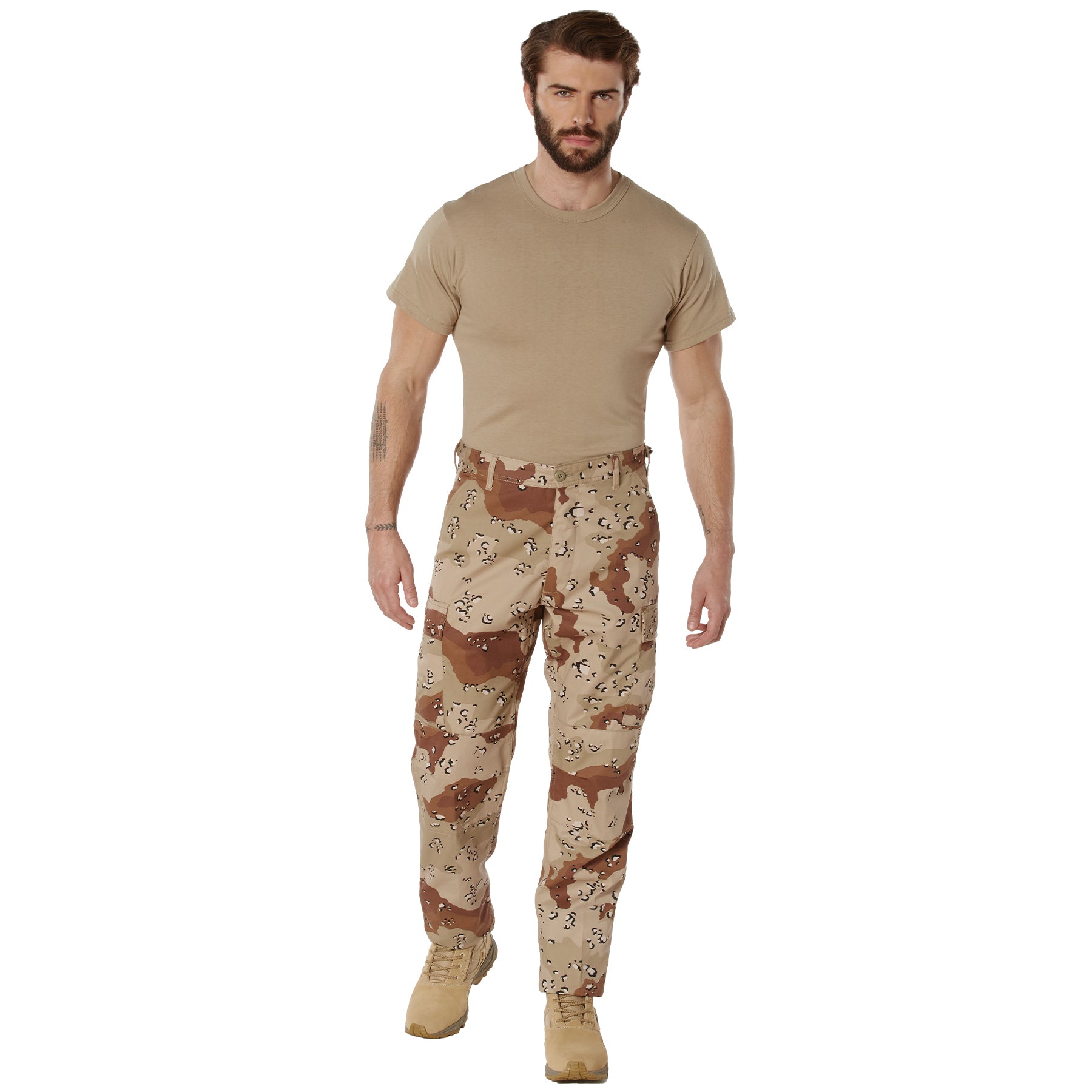 Camo Poly/Cotton Tactical BDU Pants 6-Color Desert Camo