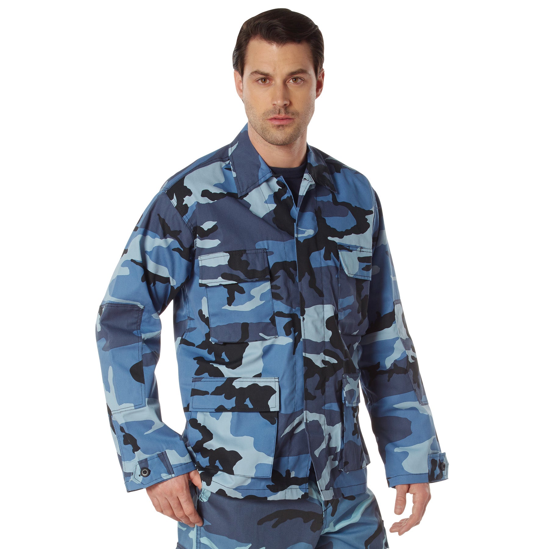 Camo Poly/Cotton Tactical BDU Shirts Sky Blue Camo