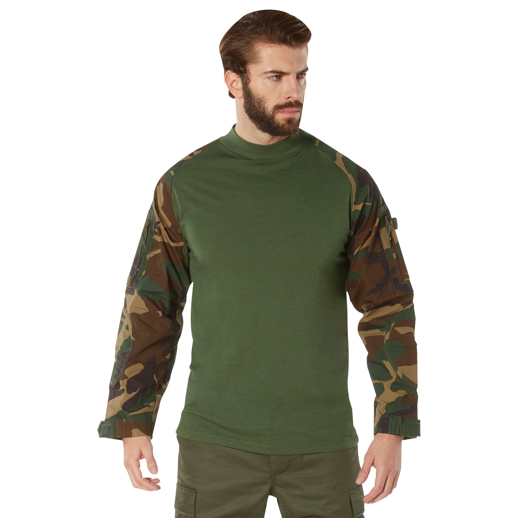 [Military][Fire Retardant] Camo Acrylic/Cotton/Nylon/Cotton Combat Shirts Woodland Camo
