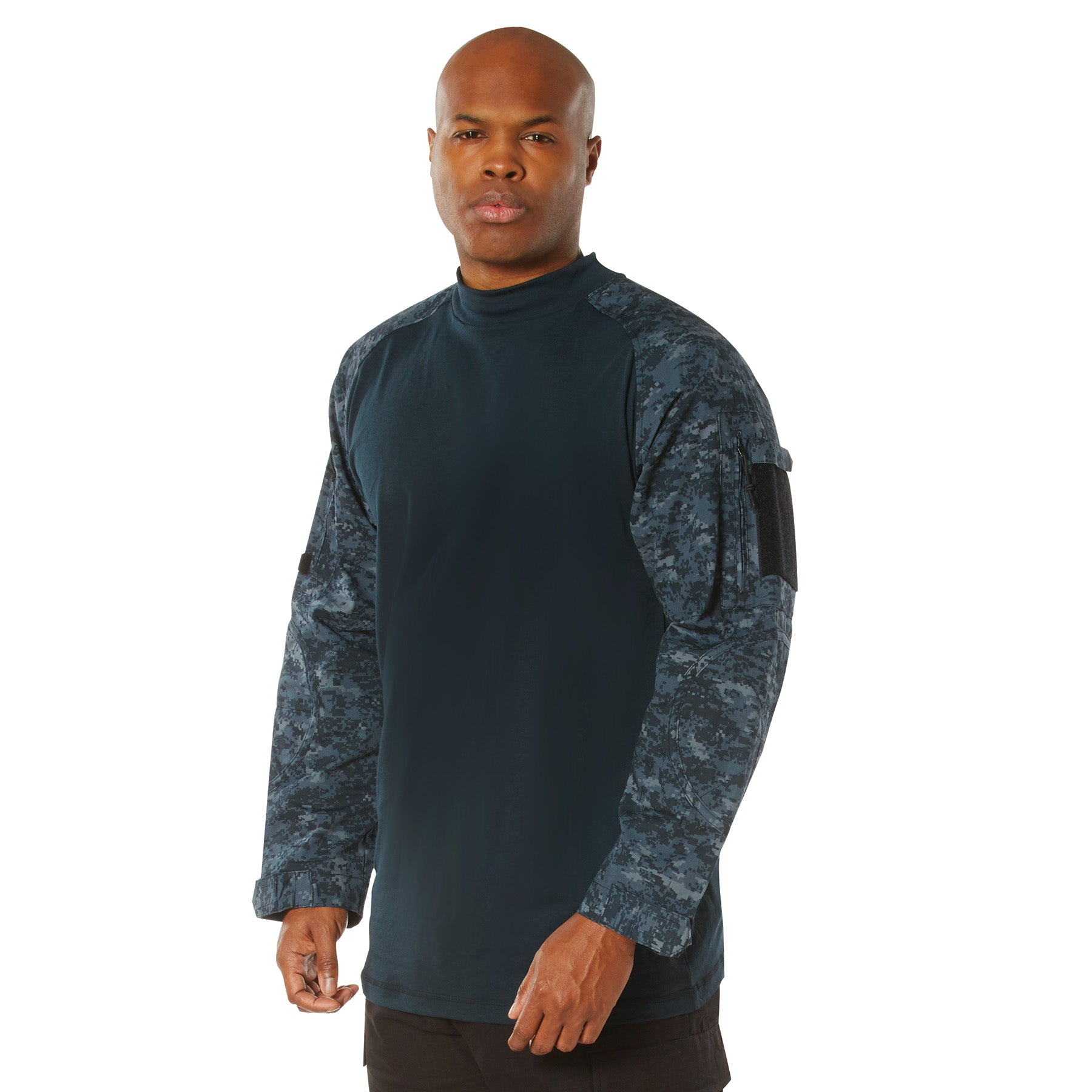 [Military][Fire Retardant] Digital Camo Acrylic/Cotton/Nylon/Cotton Combat Shirts Midnight Blue Digital Camo