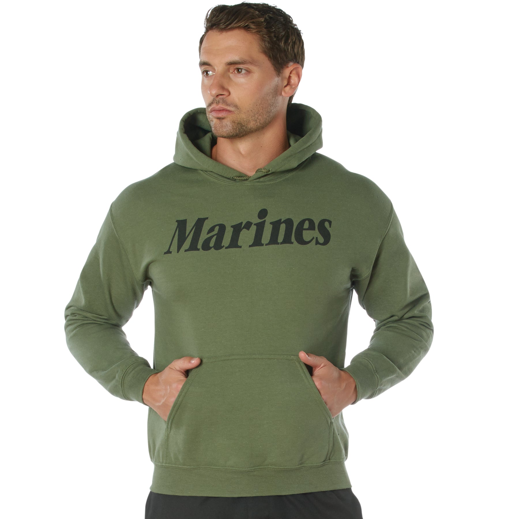 [Military] Poly/Cotton Marines Physical Training Hooded Sweatshirts Olive Drab