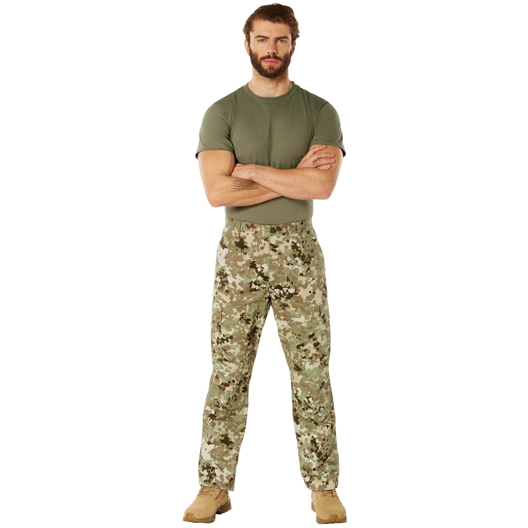 Camo Poly/Cotton Tactical BDU Pants Total Terrain Camo