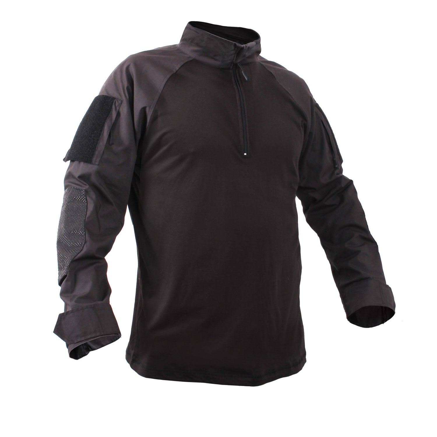 [1/4 Zip][Fire Retardant] Acrylic/Cotton/Nylon/Cotton Military Combat Shirts Black
