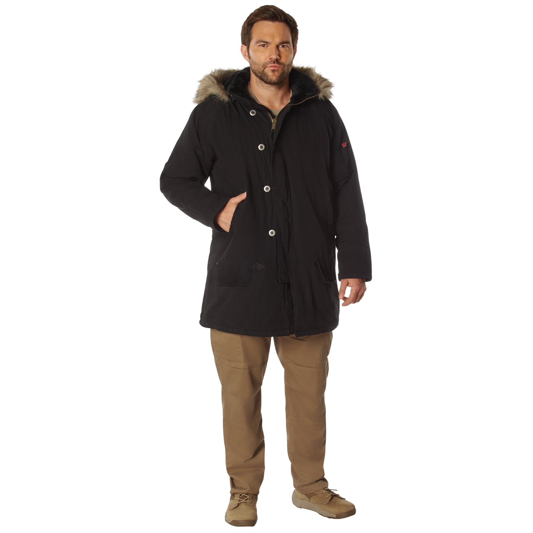 マウンテンパーカー PARTIMENTO 1950 N3B Military Parka Black PY-24264 BK Shop Vintage Black N-3B Parkas - Fatigues Army Navy Gear
