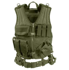 Army OD Green Cross Draw MOLLE Tac Vest Iceberg Army Navy